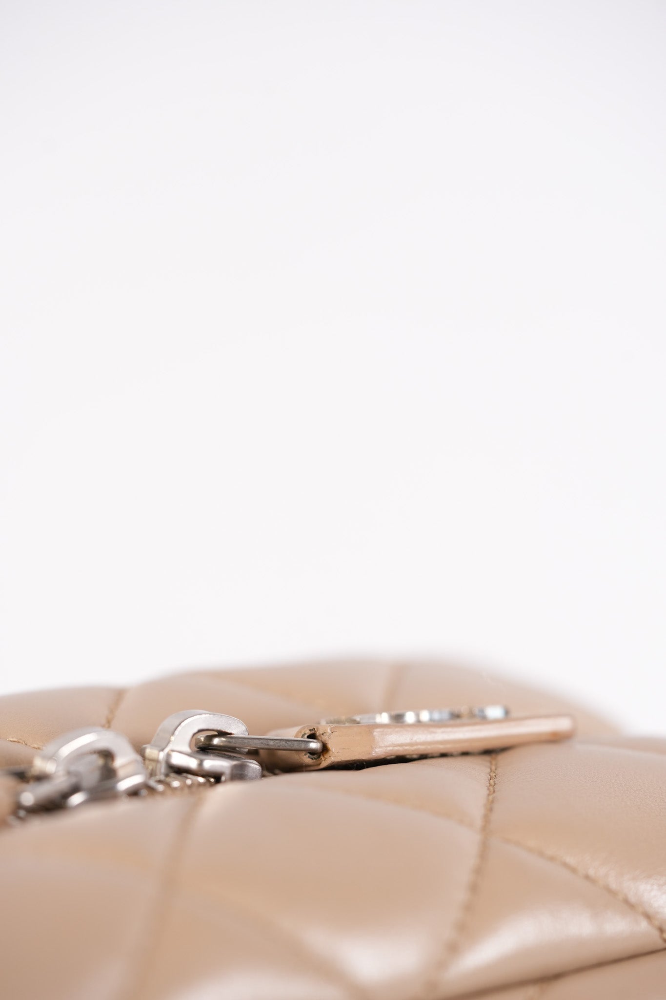 Loulou Bowling Bag in Beige Calfskin Leather & Silver Hardware | Purse Maison Luxury Bags Shop