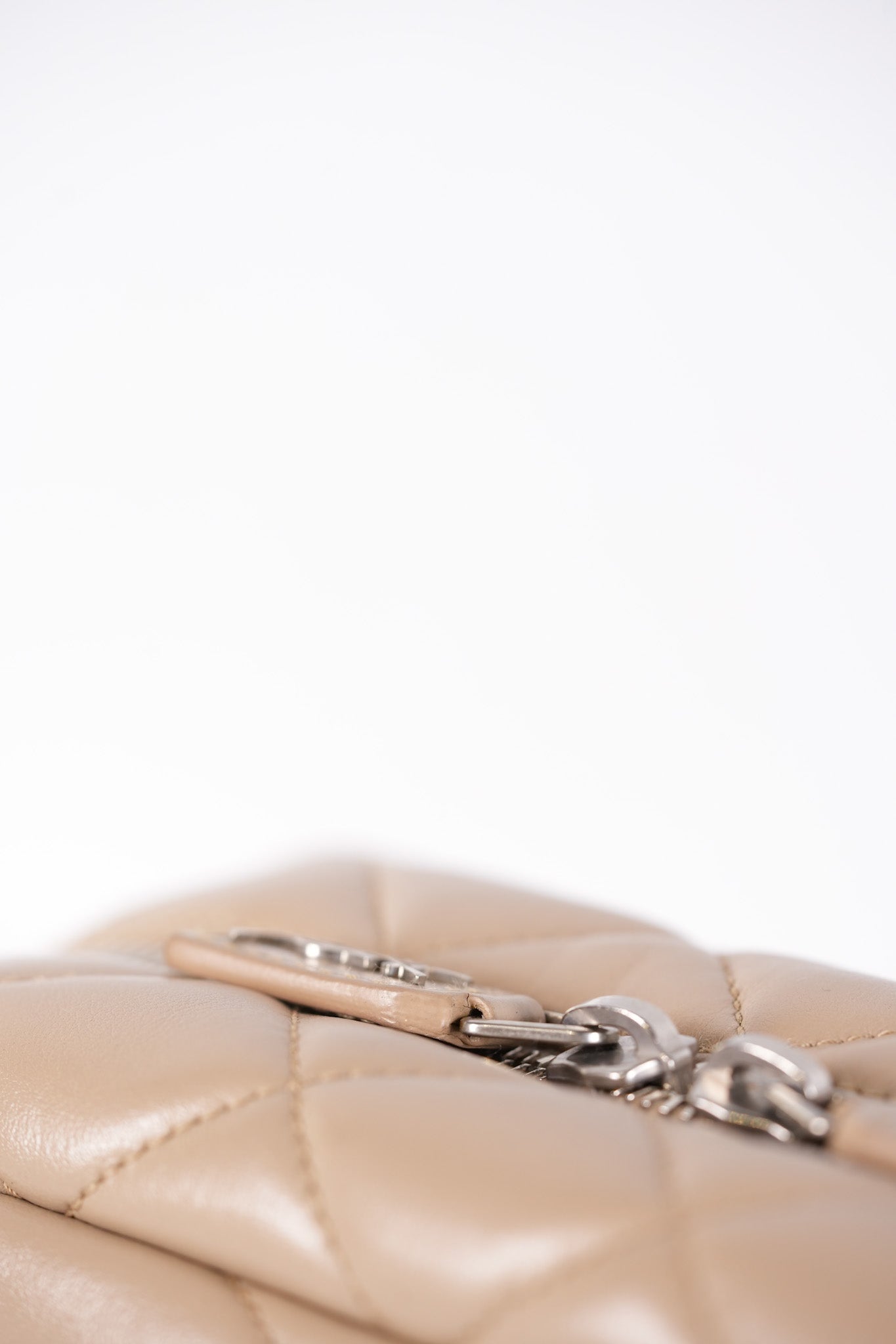 Loulou Bowling Bag in Beige Calfskin Leather & Silver Hardware | Purse Maison Luxury Bags Shop