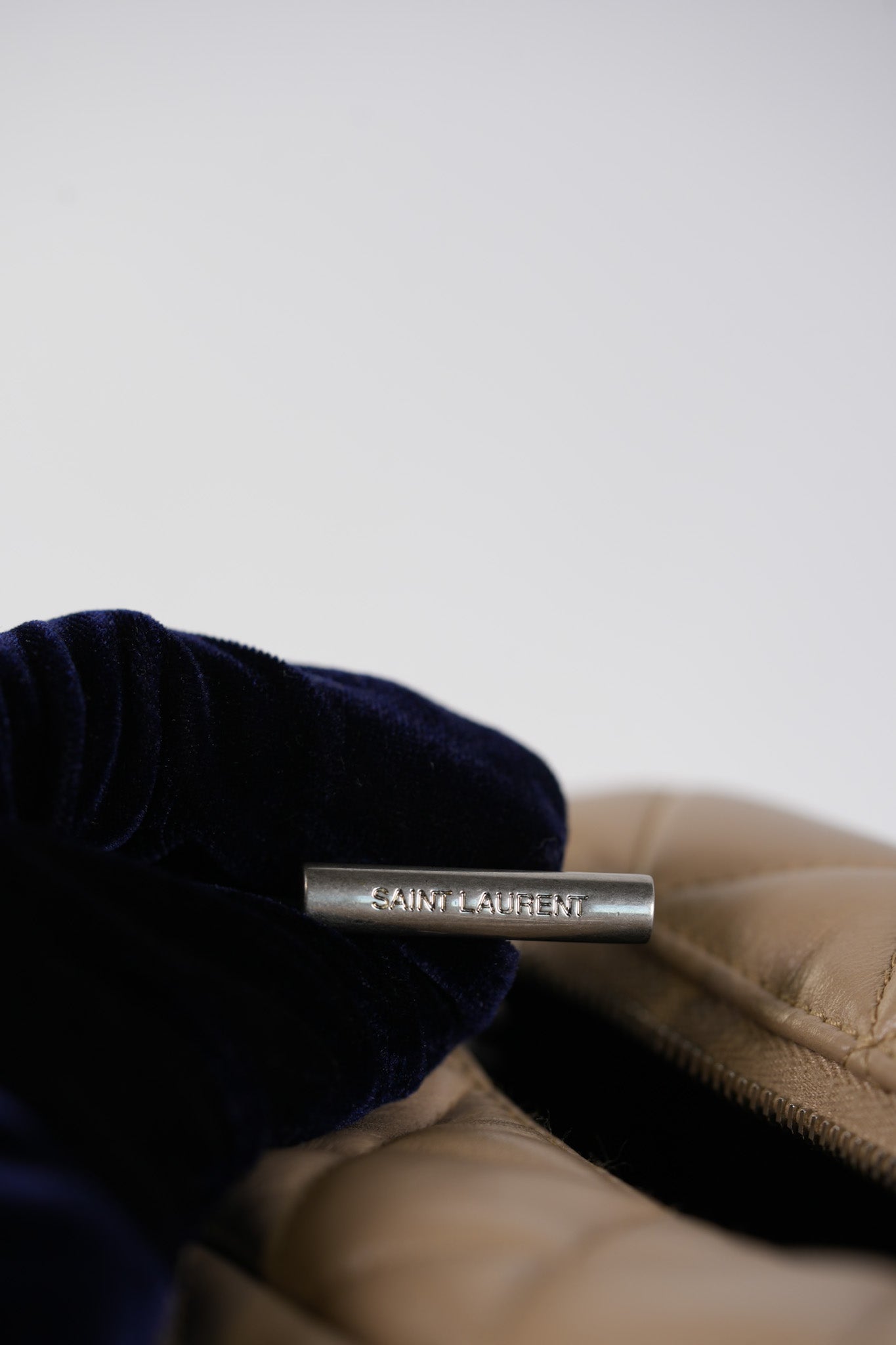 Loulou Bowling Bag in Beige Calfskin Leather & Silver Hardware | Purse Maison Luxury Bags Shop