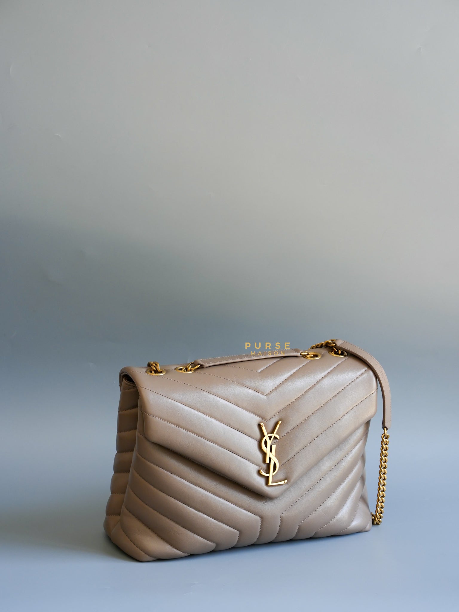 Loulou Medium Dark Beige Gold Hardware | Purse Maison Luxury Bags Shop