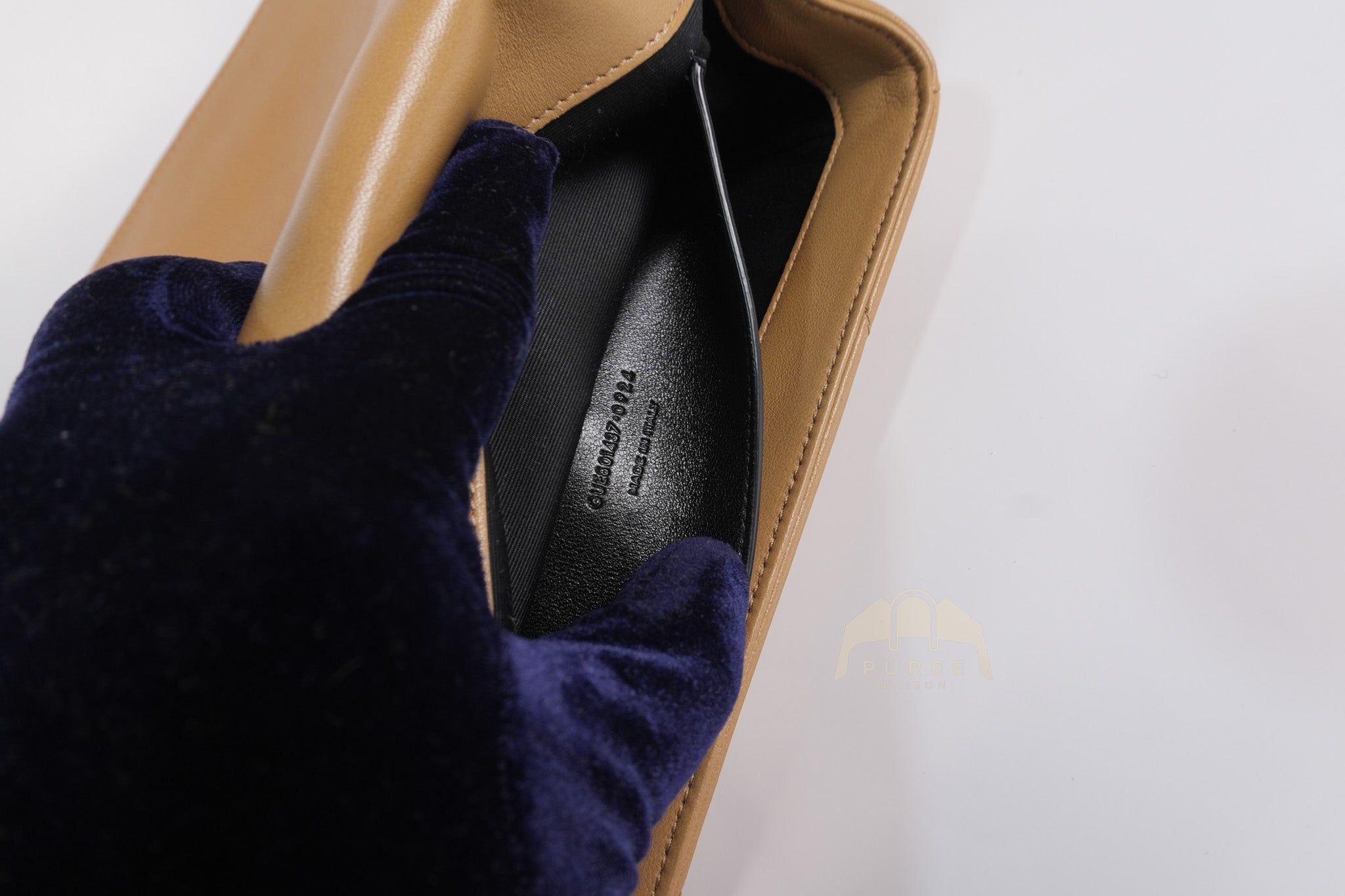 Loulou Shoulder Bag Small in Dark Beige Matelasse Lambskin | Purse Maison Luxury Bags Shop