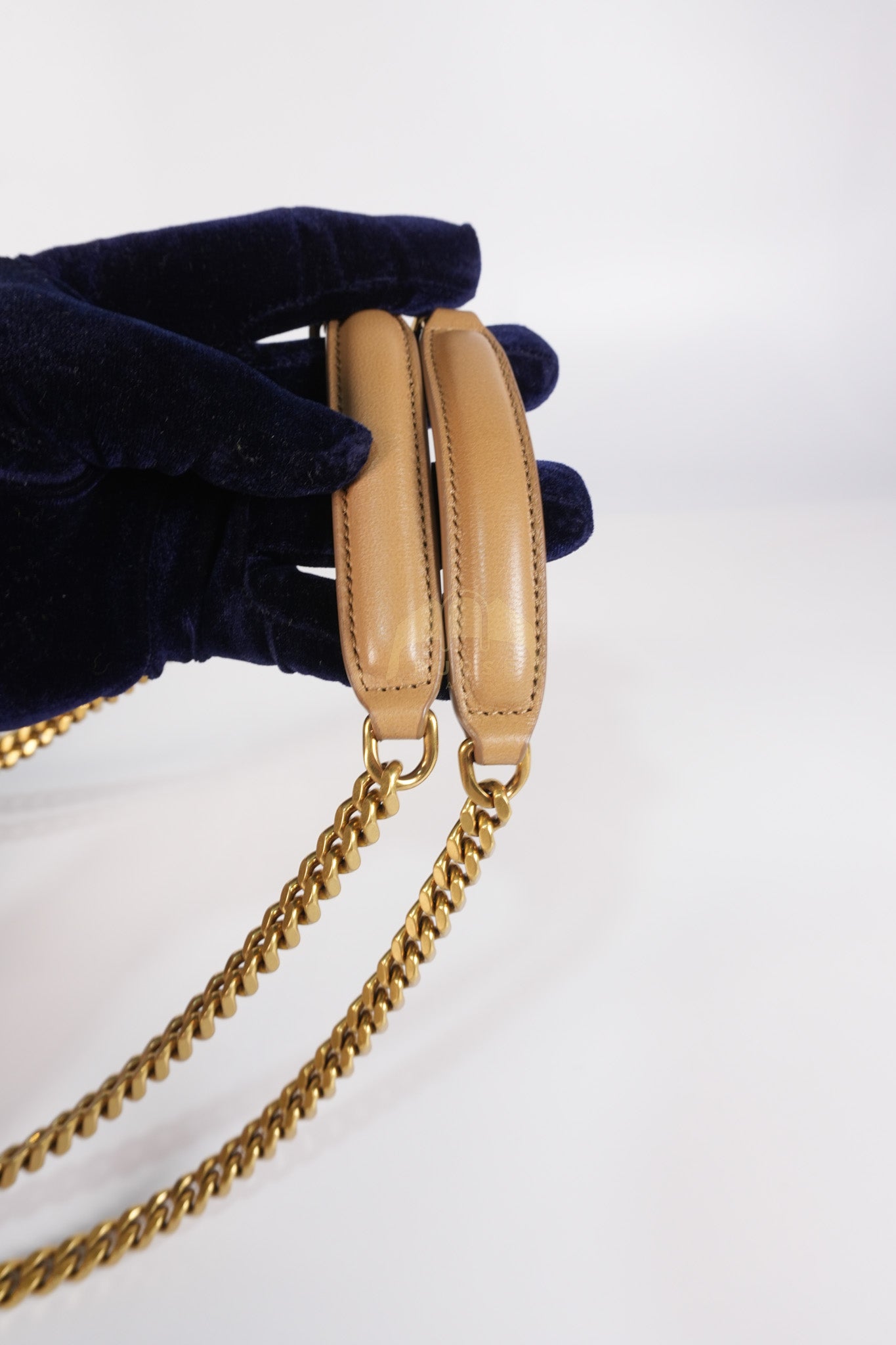 Loulou Shoulder Bag Small in Dark Beige Matelasse Lambskin | Purse Maison Luxury Bags Shop