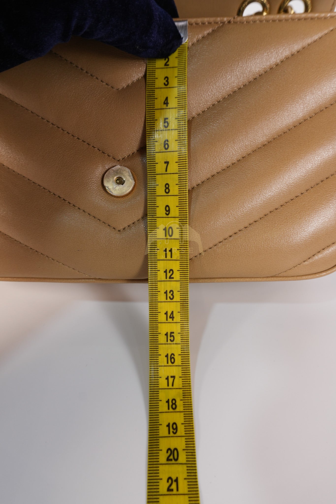 Loulou Shoulder Bag Small in Dark Beige Matelasse Lambskin | Purse Maison Luxury Bags Shop