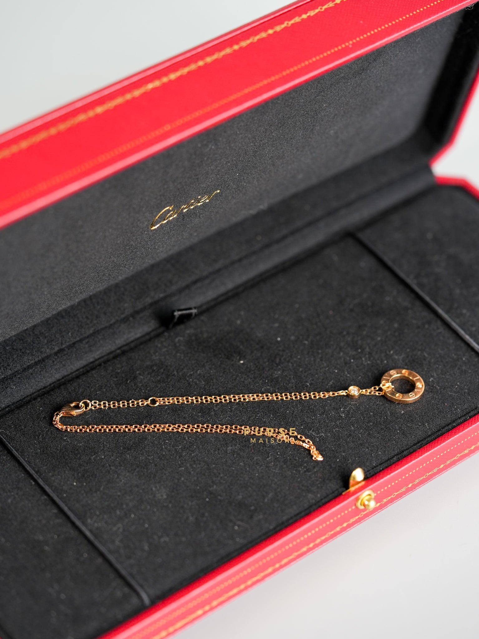 Love Mini Circle Bracelet in 18k Rose Gold | Purse Maison Luxury Bags Shop