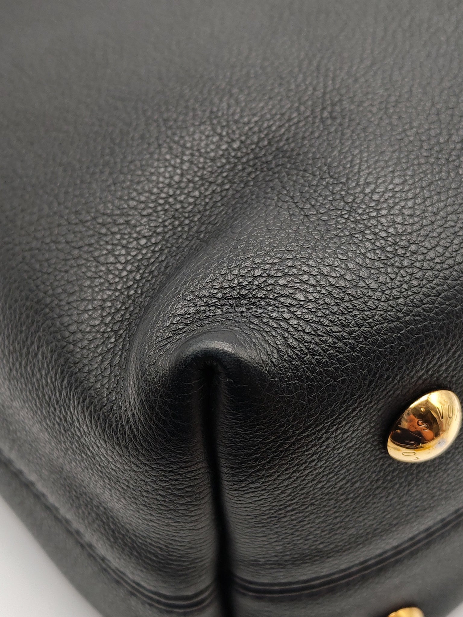 Low Key Hobo PM Black Grained Calfskin Leather Gold Hardware (Microchip) | Purse Maison Luxury Bags Shop