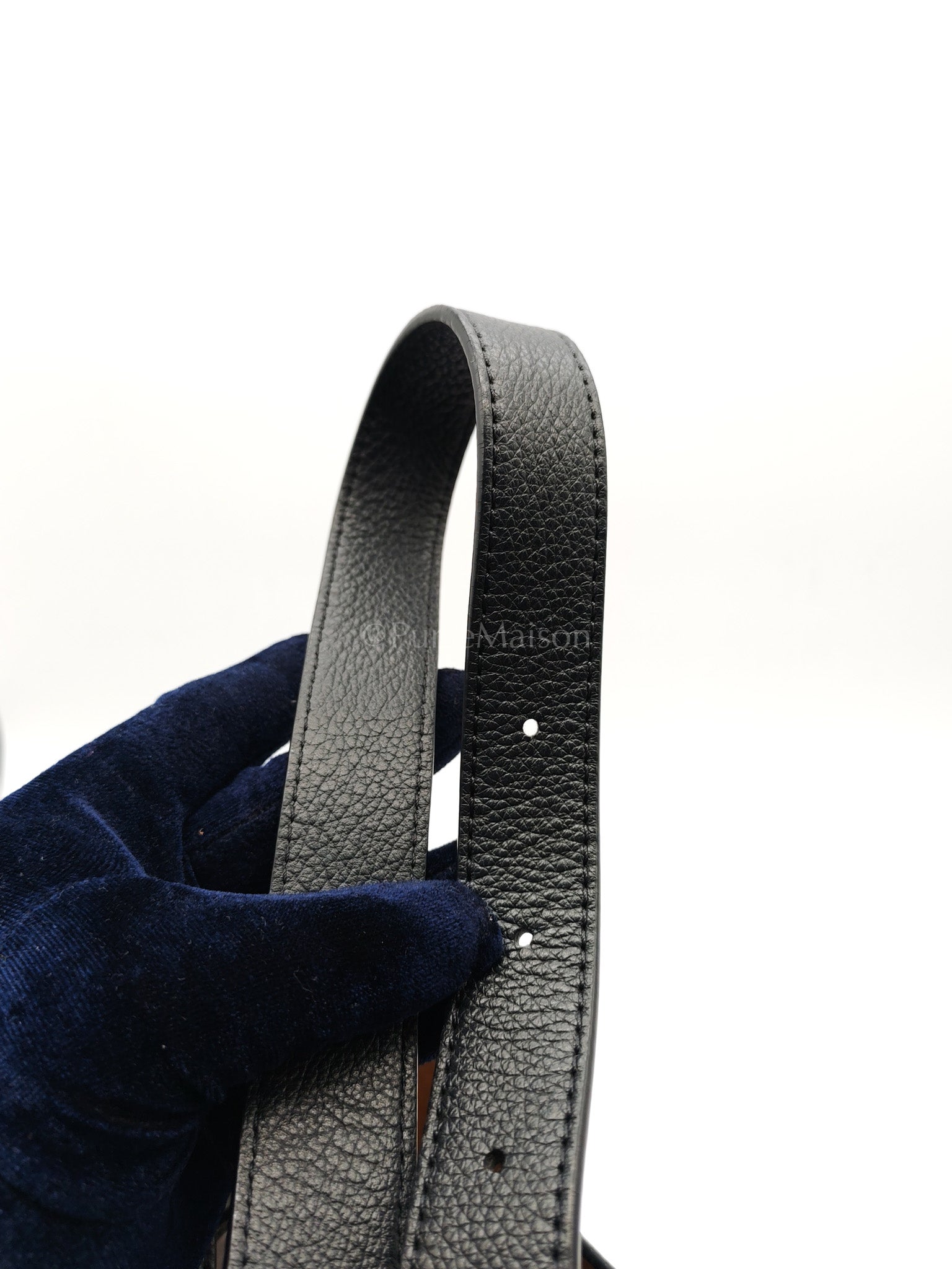 Low Key Hobo PM Black Grained Calfskin Leather Gold Hardware (Microchip) | Purse Maison Luxury Bags Shop