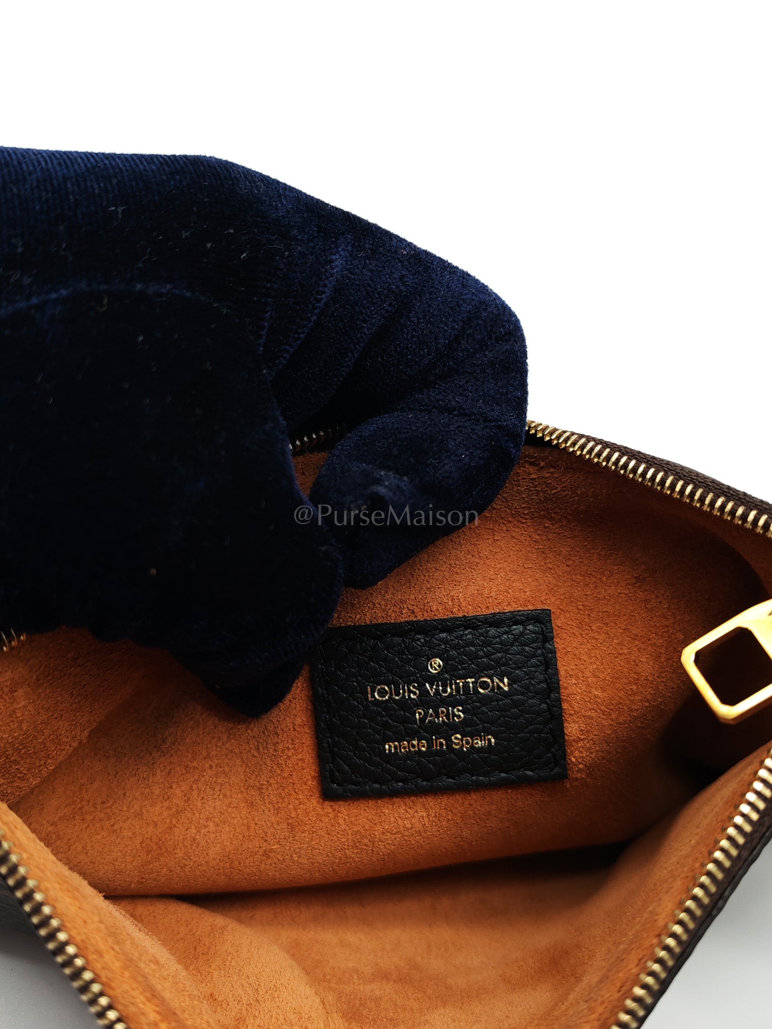 Low Key Hobo PM Black Grained Calfskin Leather Gold Hardware (Microchip) | Purse Maison Luxury Bags Shop