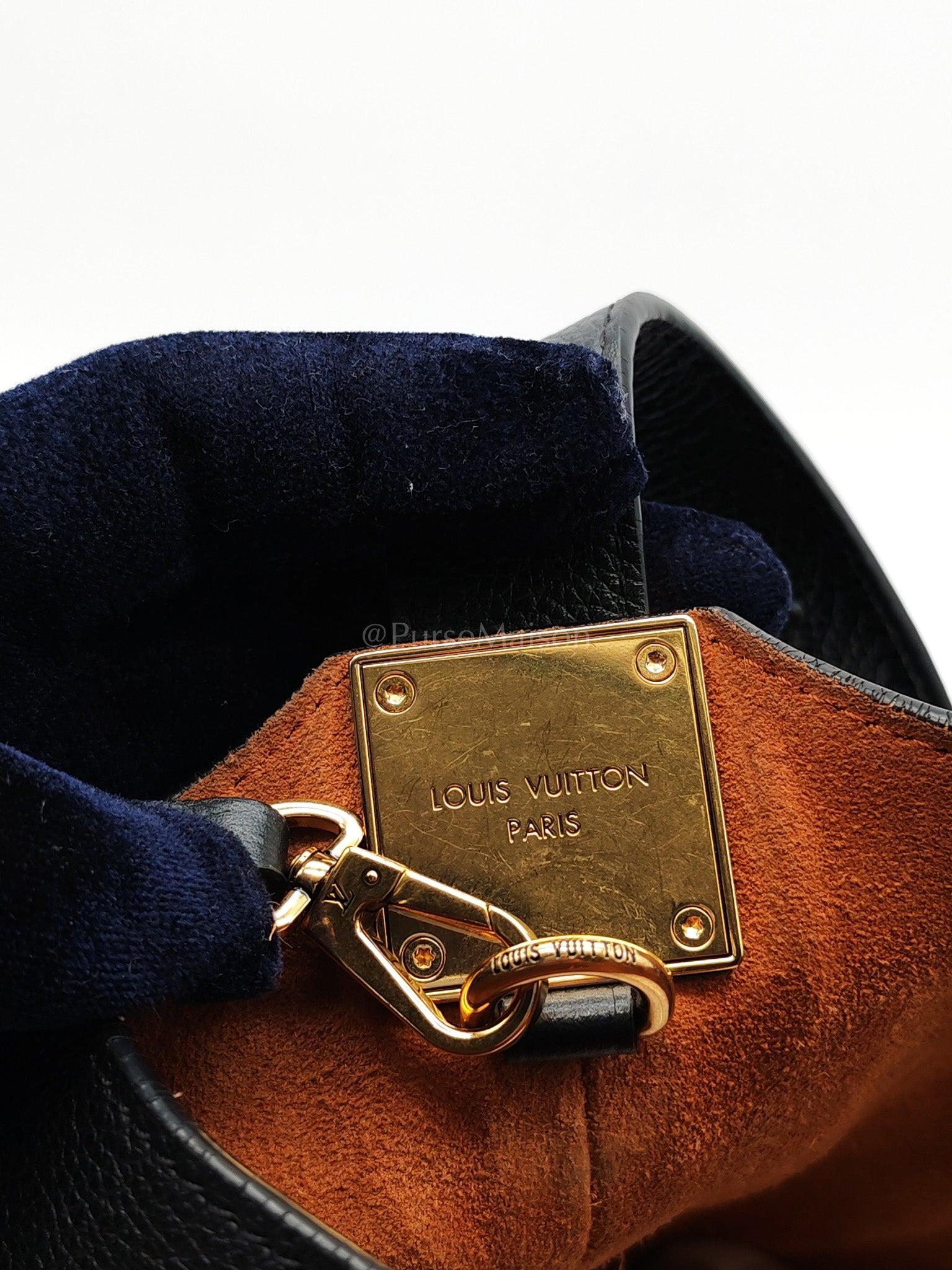 Low Key Hobo PM Black Grained Calfskin Leather Gold Hardware (Microchip) | Purse Maison Luxury Bags Shop