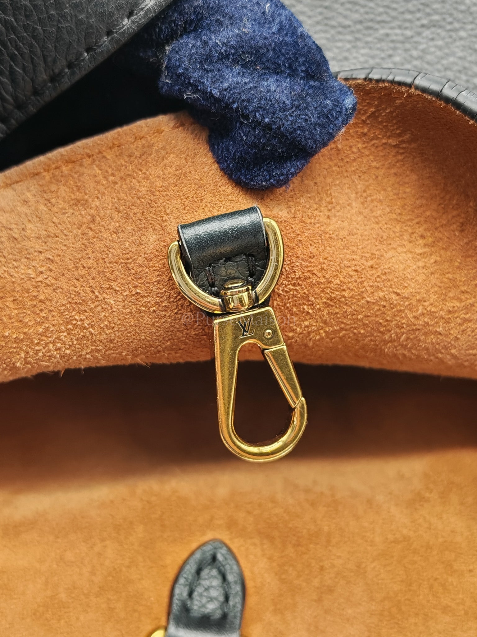 Low Key Hobo PM Black Grained Calfskin Leather Gold Hardware (Microchip) | Purse Maison Luxury Bags Shop