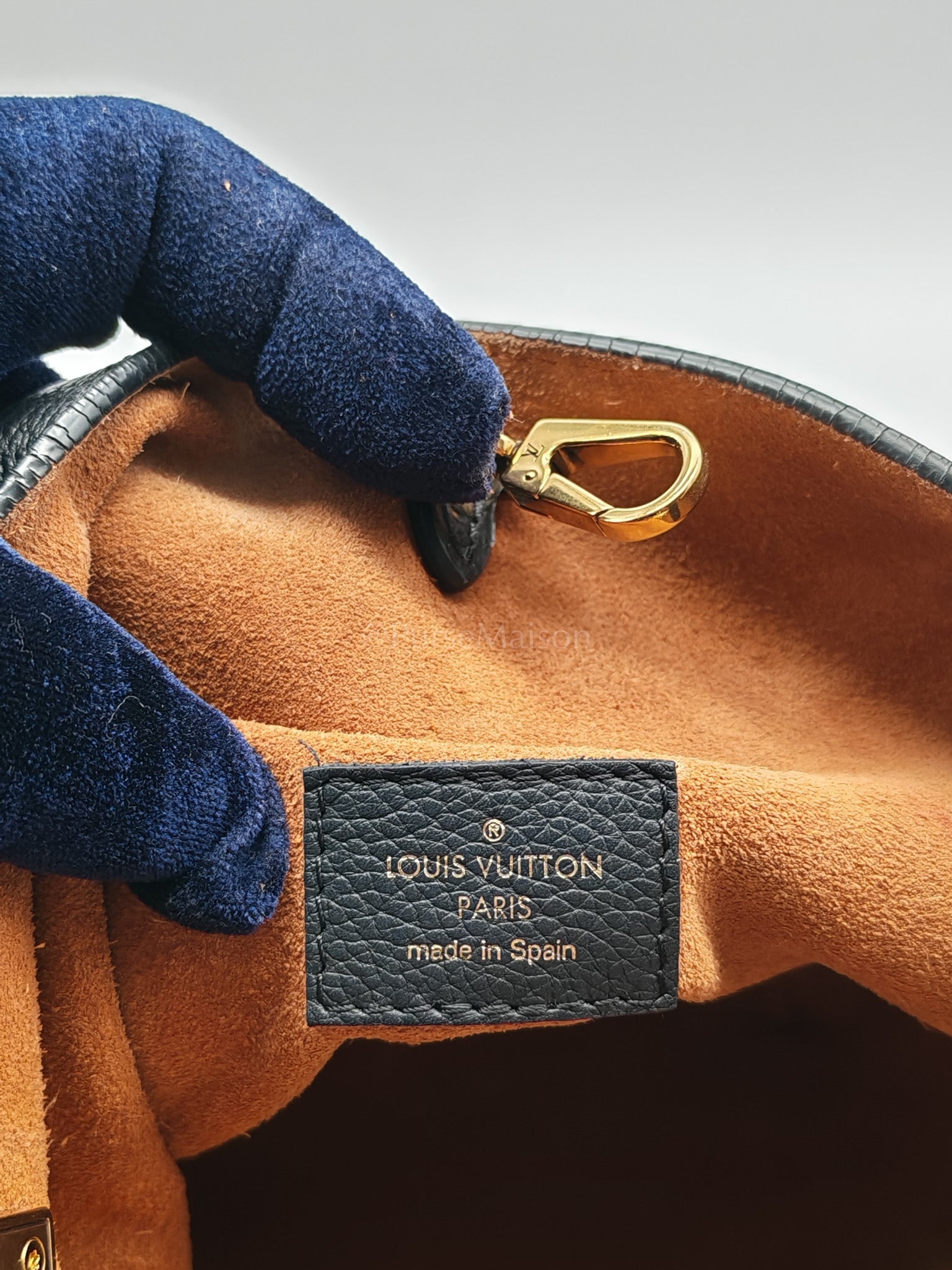 Low Key Hobo PM Black Grained Calfskin Leather Gold Hardware (Microchip) | Purse Maison Luxury Bags Shop