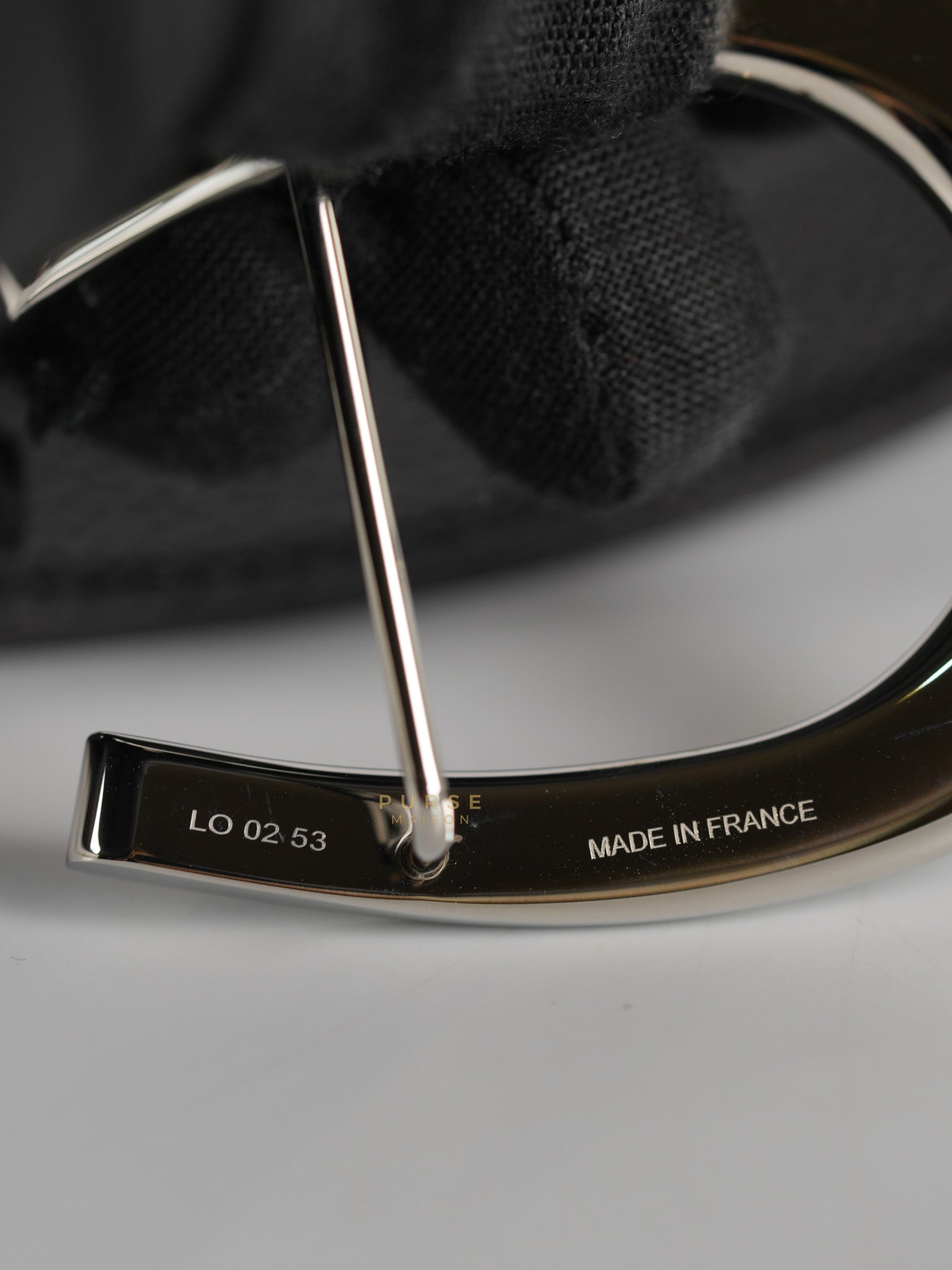 Luck Buckle Noir Reversible Leather Belt in Palladium Hardware 95cm | Purse Maison Luxury Bags Shop