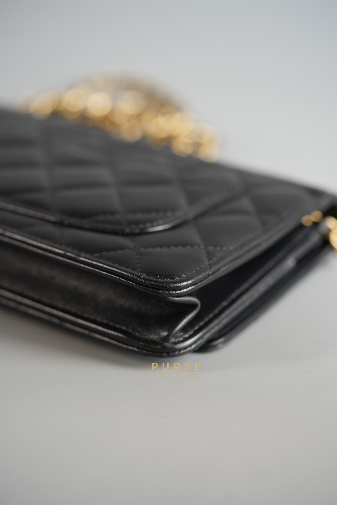 Lucky Charm Seasonal Wallet On Chain (WOC) Black Lambskin Leather Series 31 | Purse Maison Luxury Bags Shop