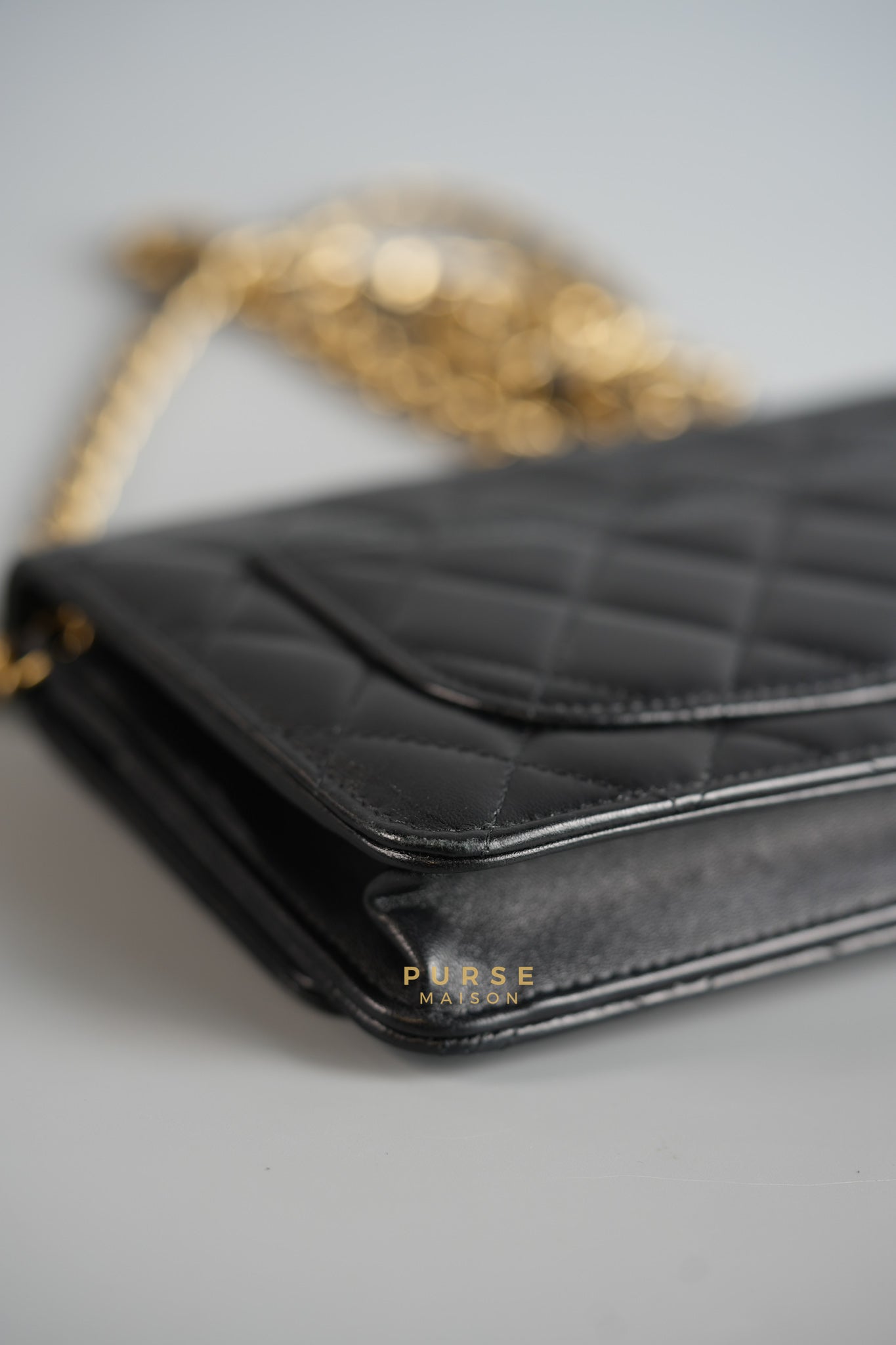 Lucky Charm Seasonal Wallet On Chain (WOC) Black Lambskin Leather Series 31 | Purse Maison Luxury Bags Shop