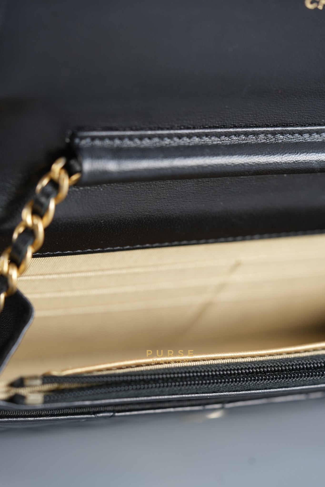 Lucky Charm Seasonal Wallet On Chain (WOC) Black Lambskin Leather Series 31 | Purse Maison Luxury Bags Shop