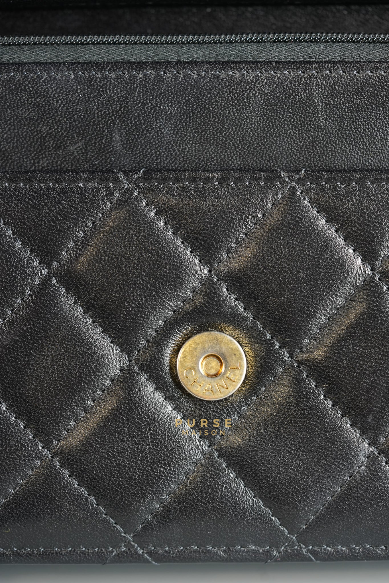 Lucky Charm Seasonal Wallet On Chain (WOC) Black Lambskin Leather Series 31 | Purse Maison Luxury Bags Shop