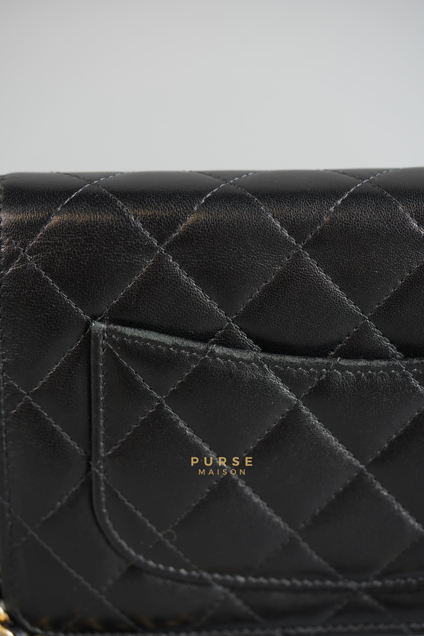 Lucky Charm Seasonal Wallet On Chain (WOC) Black Lambskin Leather Series 31 | Purse Maison Luxury Bags Shop