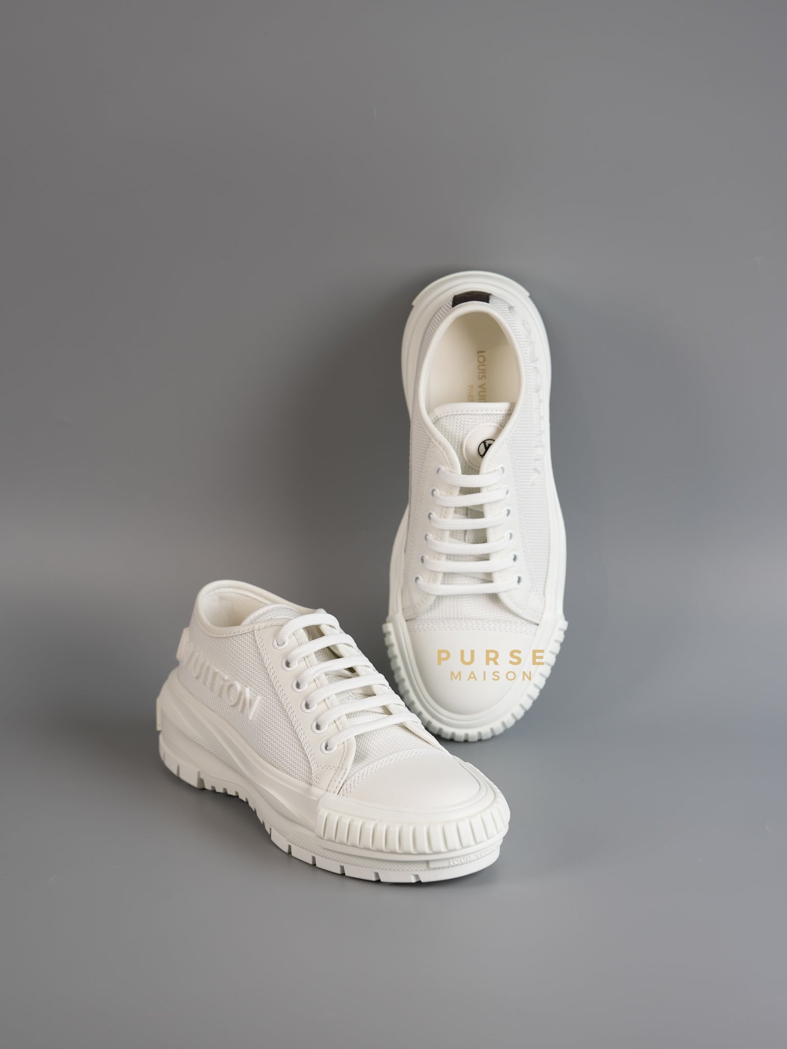 LV Squad White Sneakers Size 35.5 (23.5cm) | Purse Maison Luxury Bags Shop