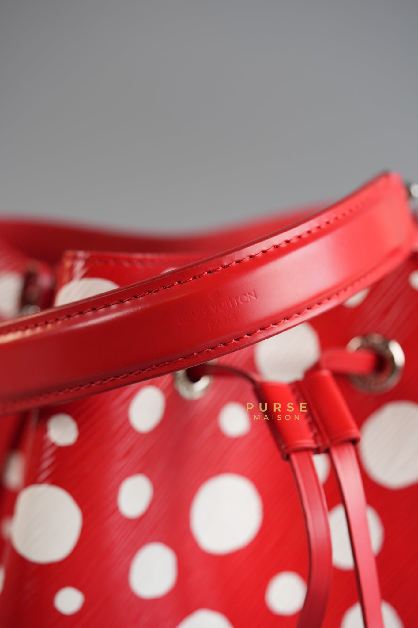 LV x Yayoi Kusama 2023 Neo Noe BB in Red/White Infinity Dots Epi Leather (Microchip) | Purse Maison Luxury Bags Shop