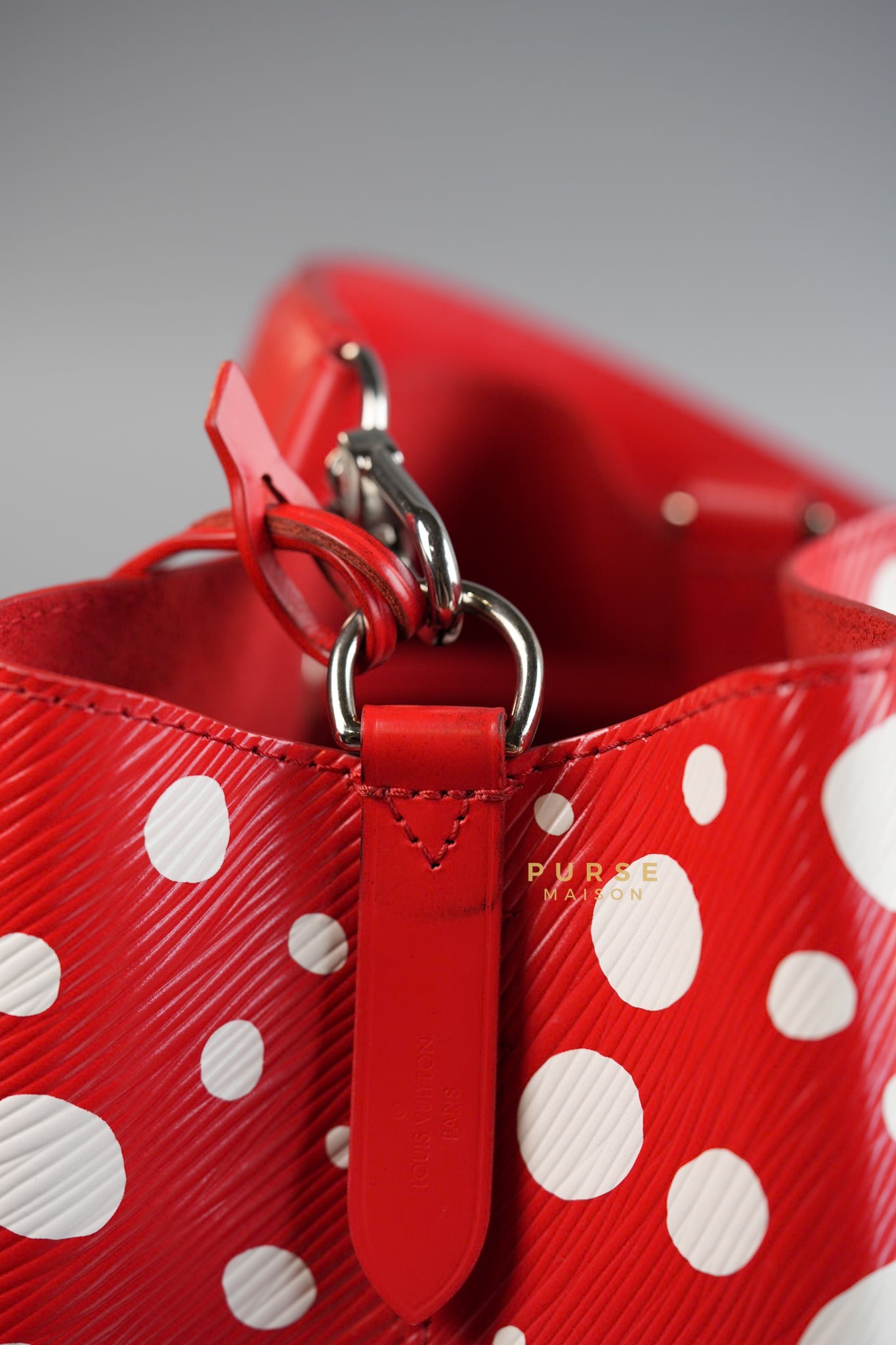 LV x Yayoi Kusama 2023 Neo Noe BB in Red/White Infinity Dots Epi Leather (Microchip) | Purse Maison Luxury Bags Shop