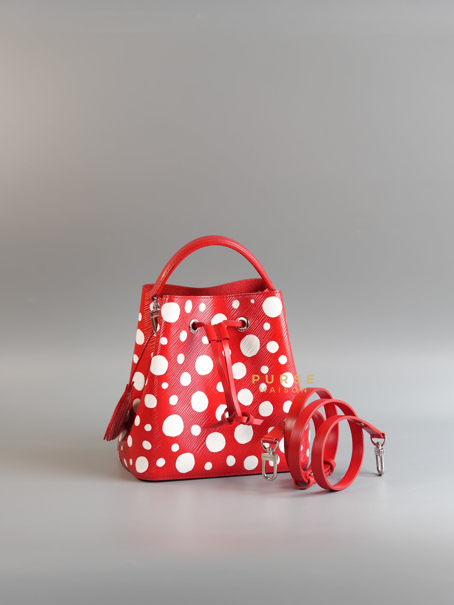 LV x Yayoi Kusama 2023 Neo Noe BB in Red/White Infinity Dots Epi Leather (Microchip) | Purse Maison Luxury Bags Shop