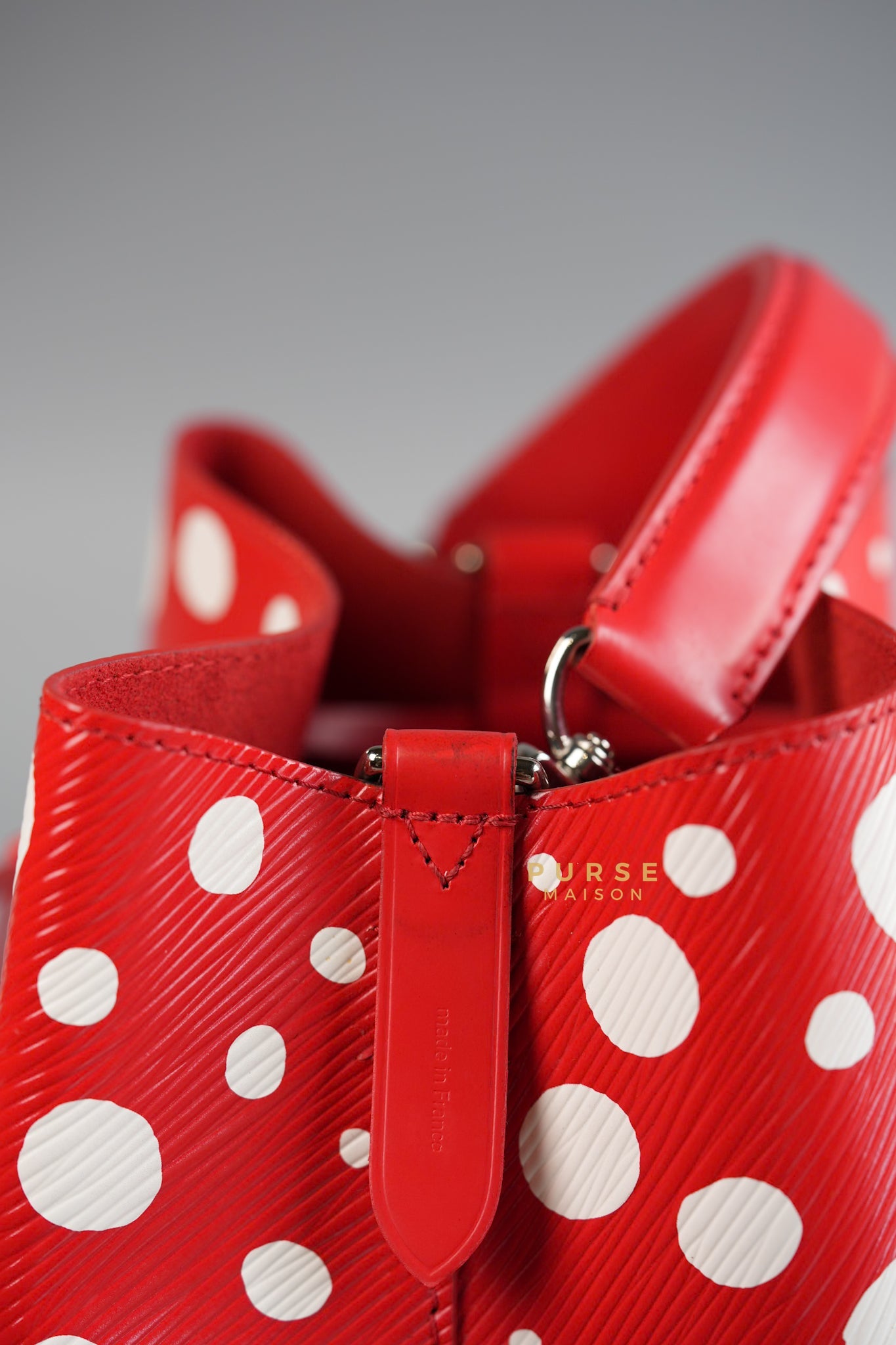 LV x Yayoi Kusama 2023 Neo Noe BB in Red/White Infinity Dots Epi Leather (Microchip) | Purse Maison Luxury Bags Shop