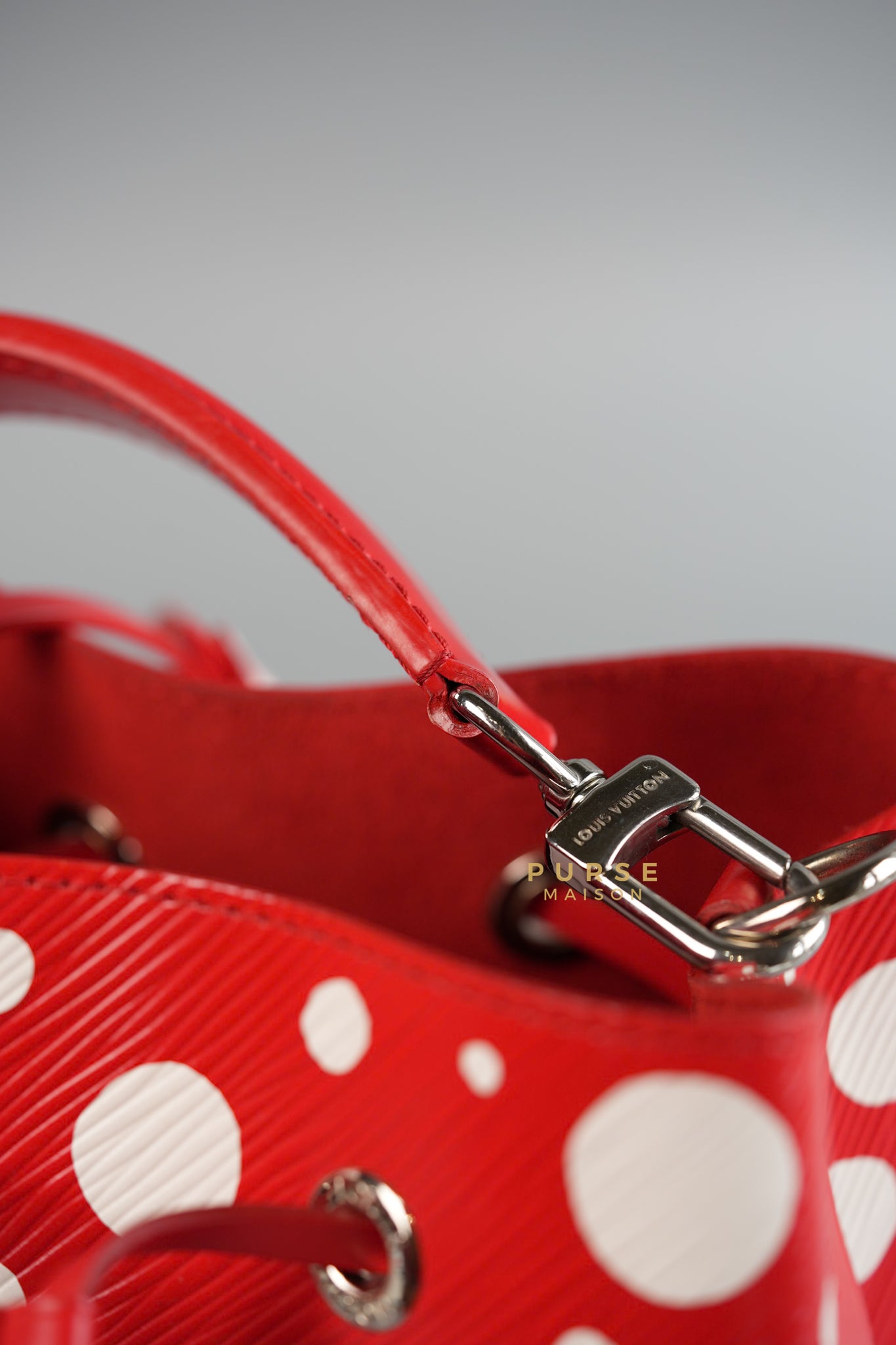 LV x Yayoi Kusama 2023 Neo Noe BB in Red/White Infinity Dots Epi Leather (Microchip) | Purse Maison Luxury Bags Shop