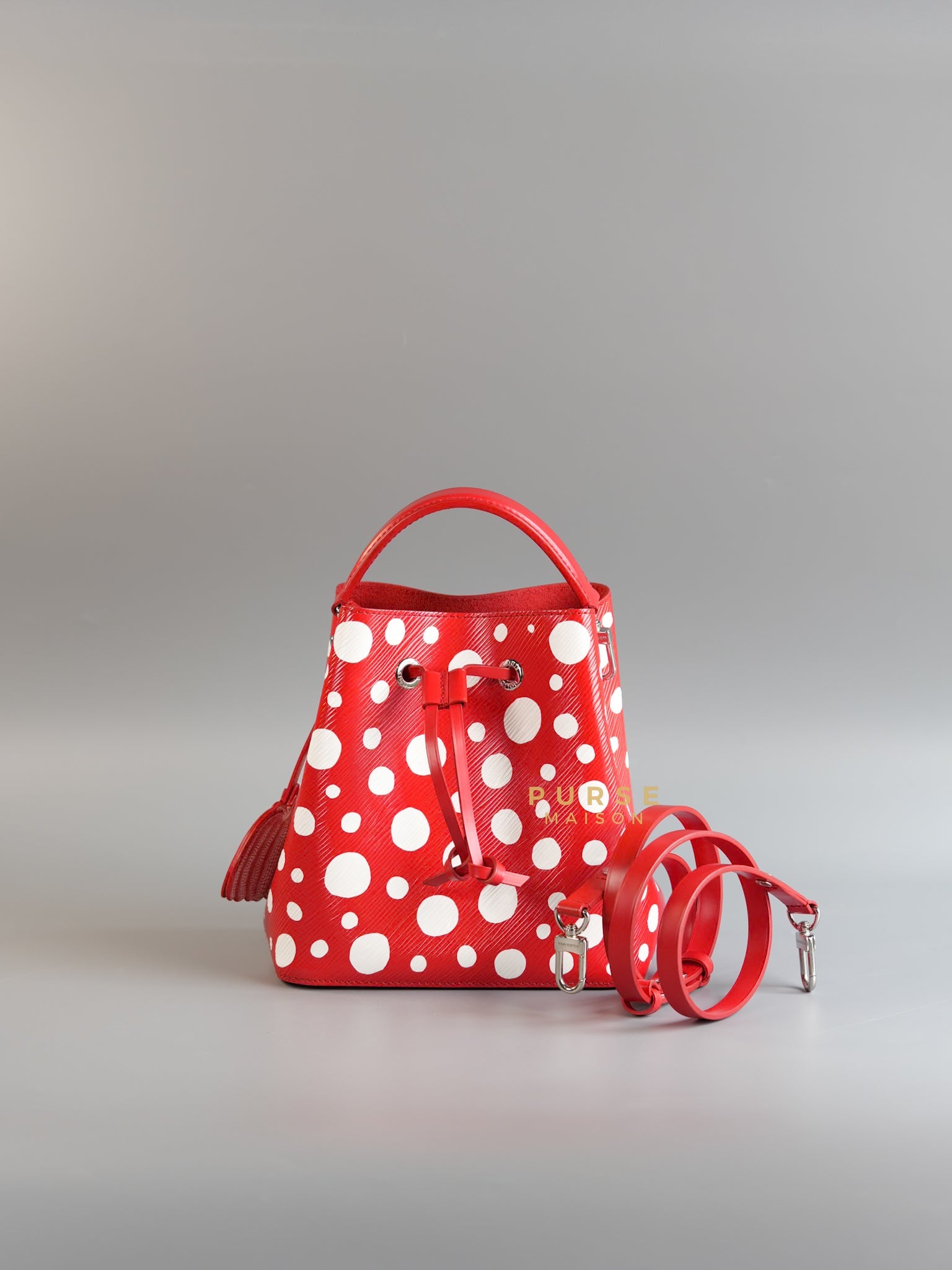 LV x Yayoi Kusama 2023 Neo Noe BB in Red/White Infinity Dots Epi Leather (Microchip) | Purse Maison Luxury Bags Shop