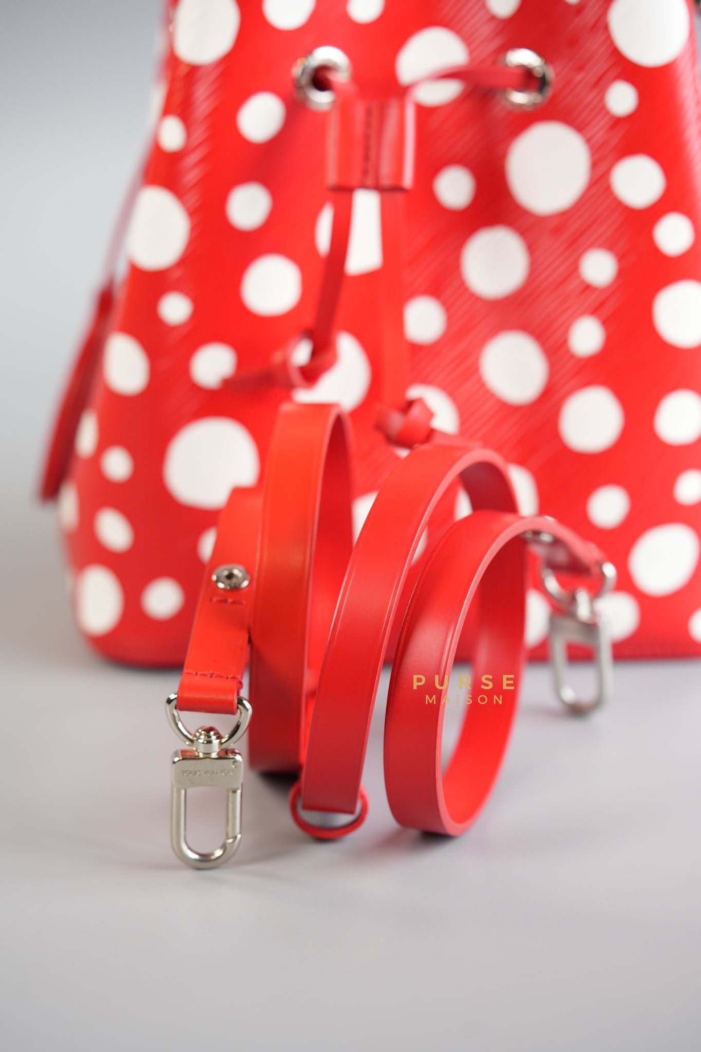 LV x Yayoi Kusama 2023 Neo Noe BB in Red/White Infinity Dots Epi Leather (Microchip) | Purse Maison Luxury Bags Shop