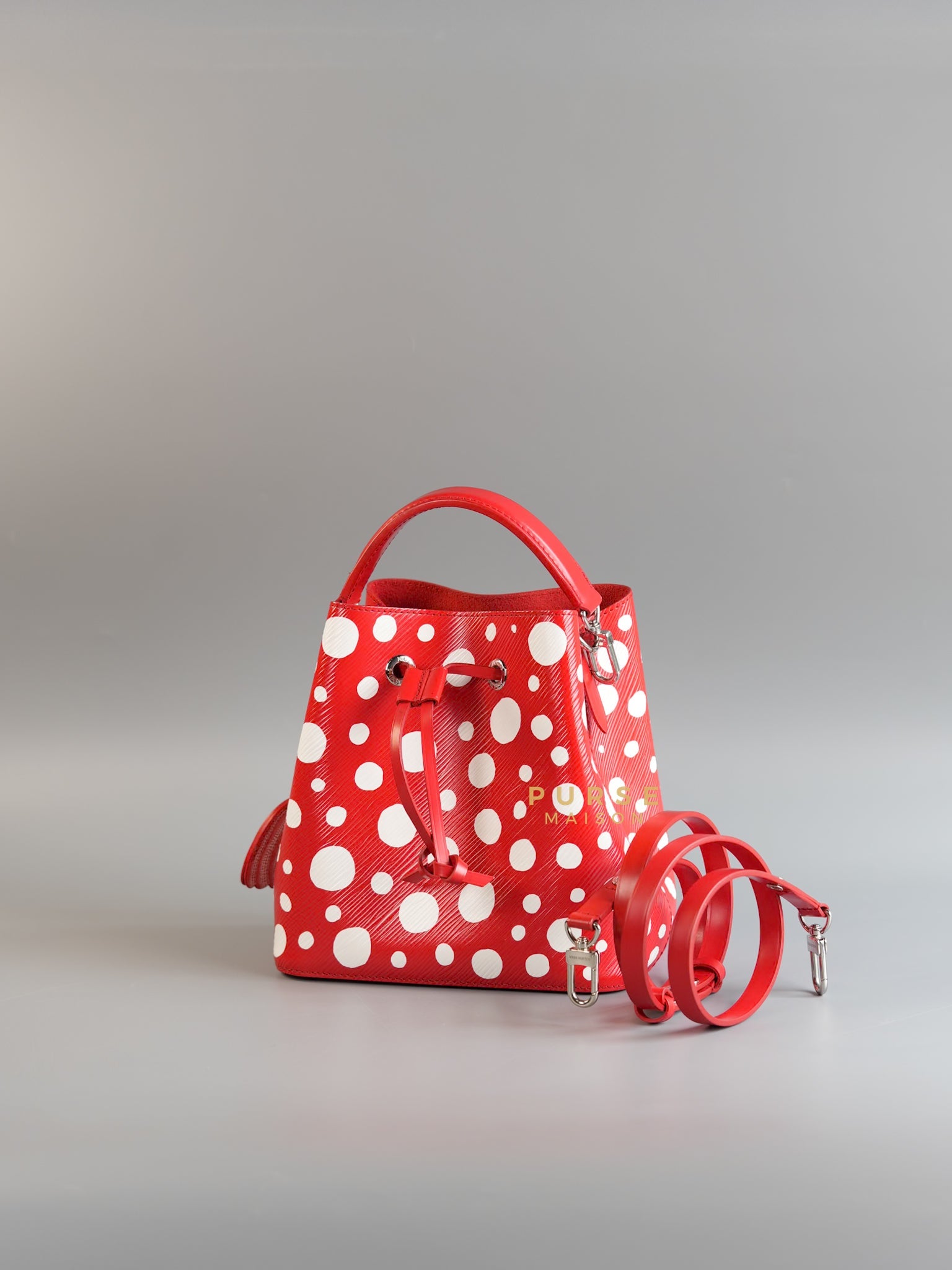 LV x Yayoi Kusama 2023 Neo Noe BB in Red/White Infinity Dots Epi Leather (Microchip) | Purse Maison Luxury Bags Shop