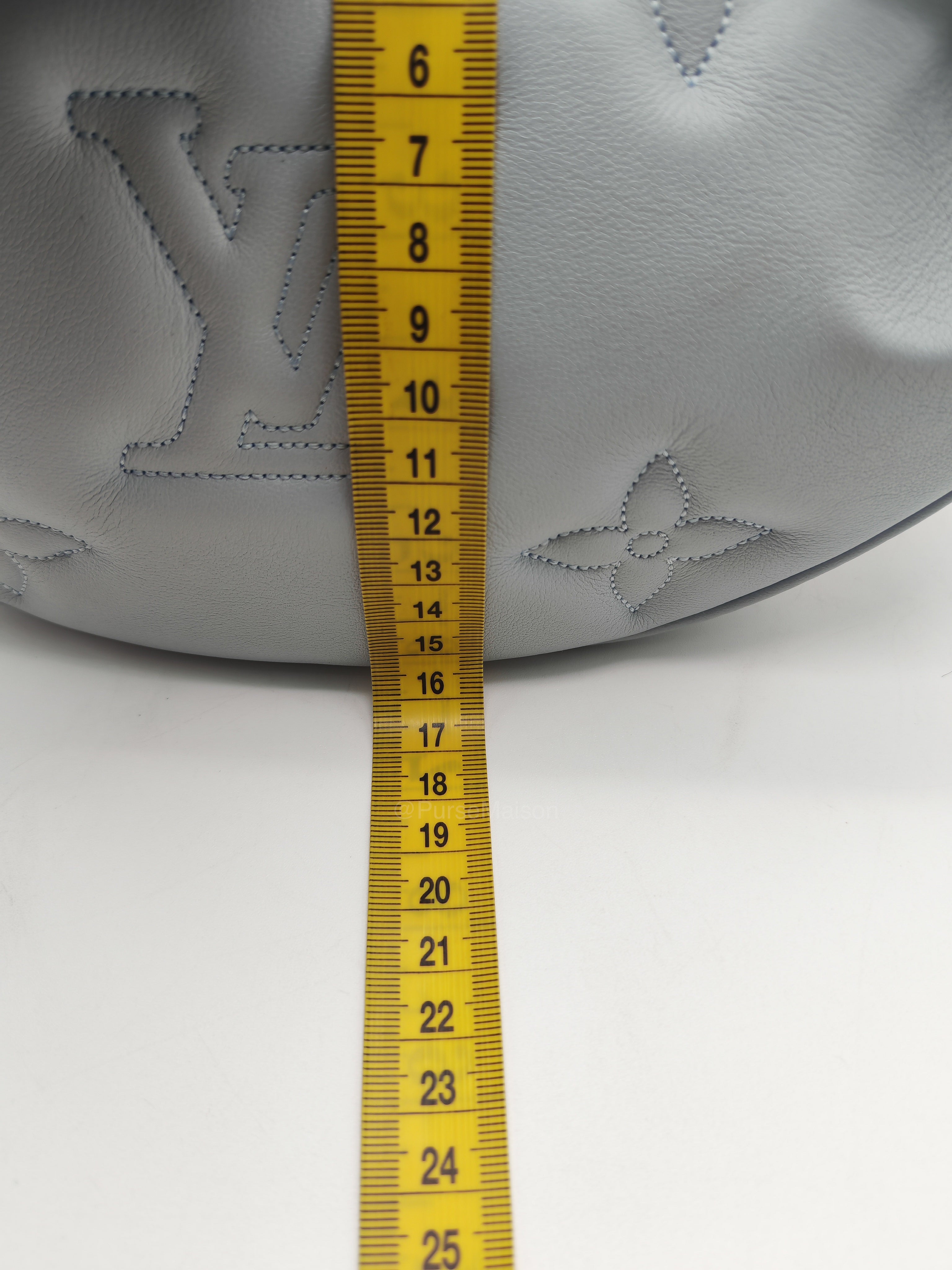 Louis Vuitton Bubblegram Over The Moon Shoulder Bag in Glacier Blue Calfskin Leather and Gold Hardware Microchip