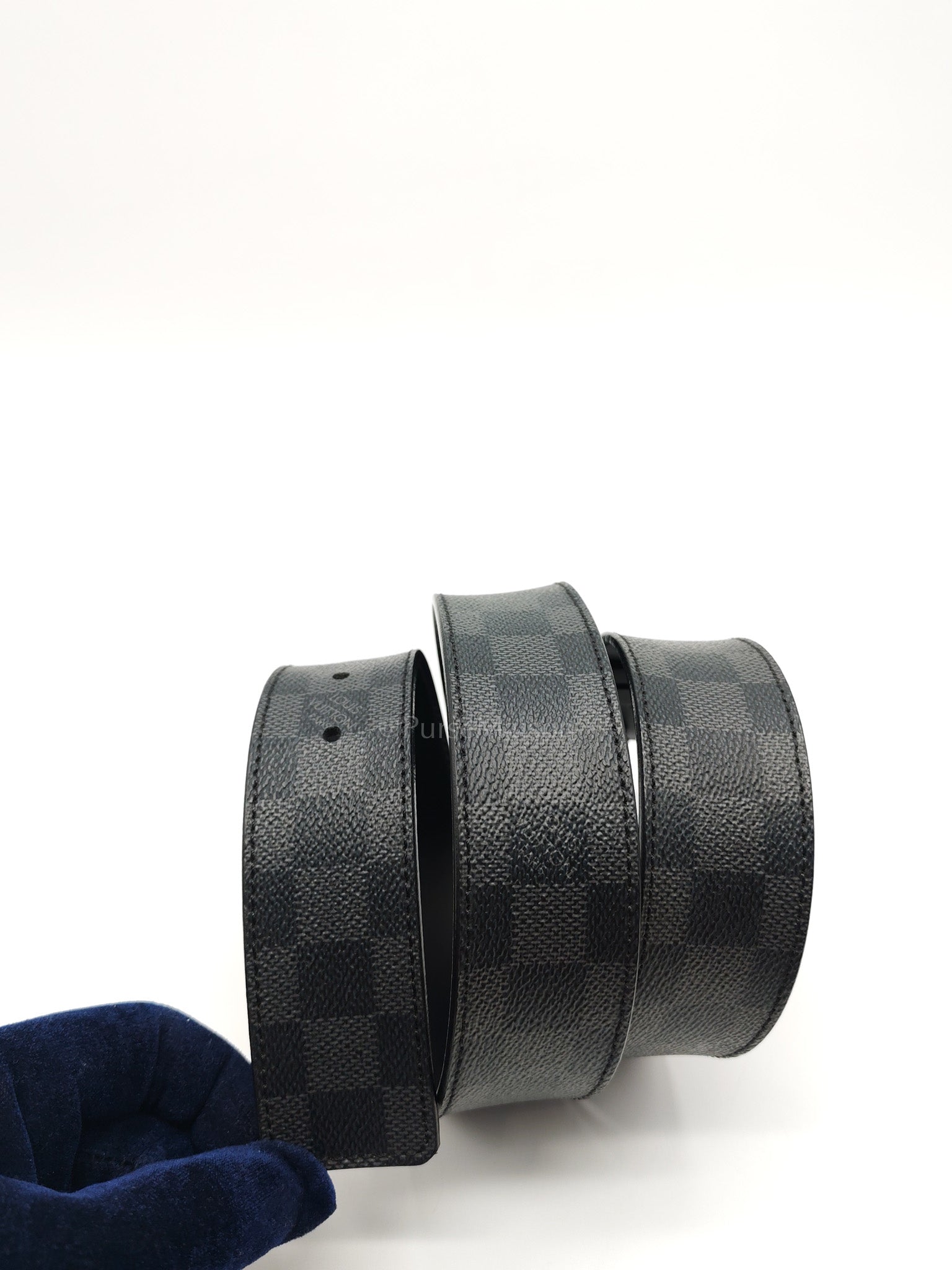 Louis Vuitton Belt in Damier Graphite Coated Canvas & Leather Size 85cm x 34cm