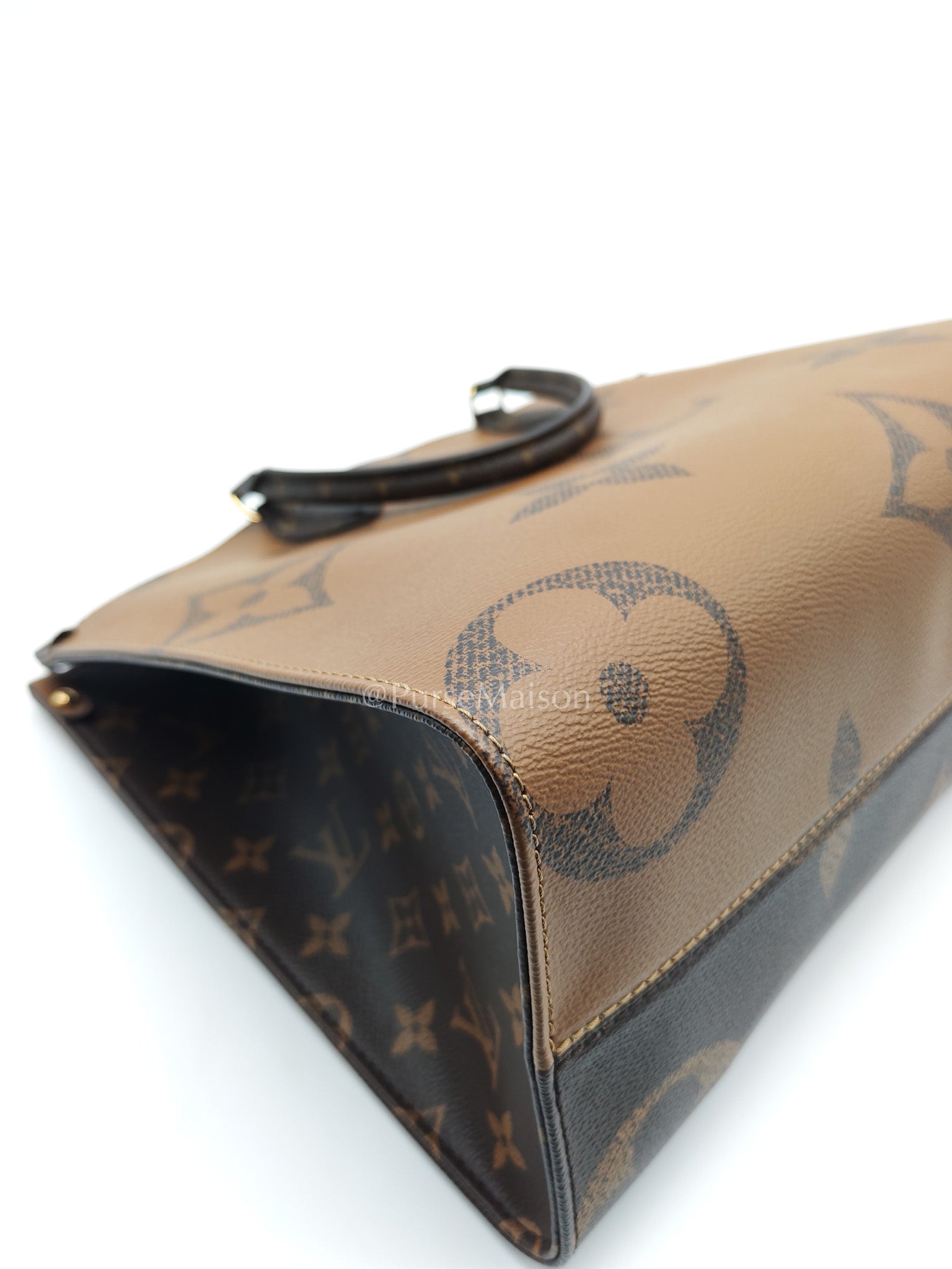 Louis Vuitton OntheGo MM in Reverse Monogram Canvas and Gold Hardware Microchip