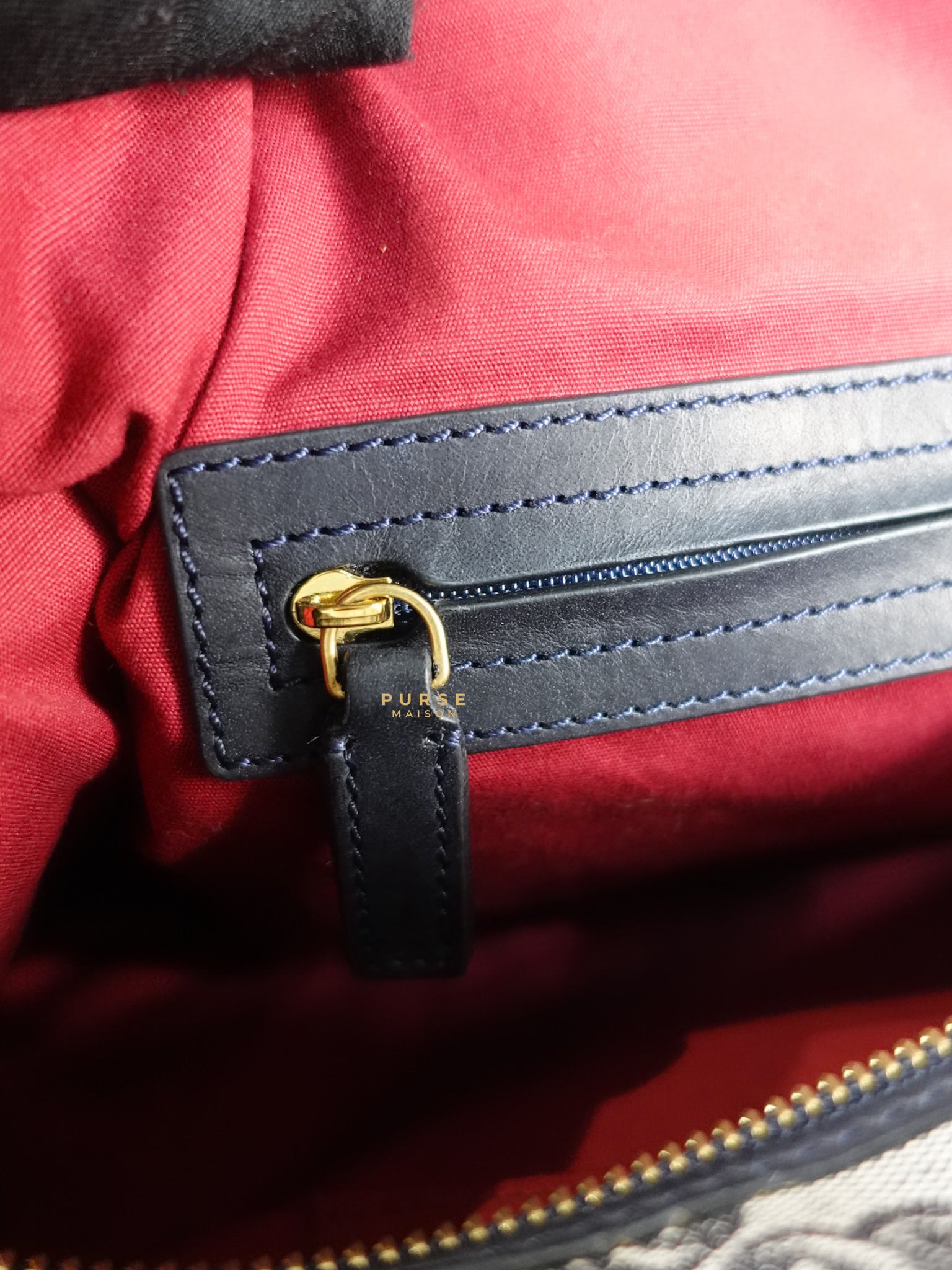 Macadam Boston Navy Blue Hand Bag | Purse Maison Luxury Bags Shop