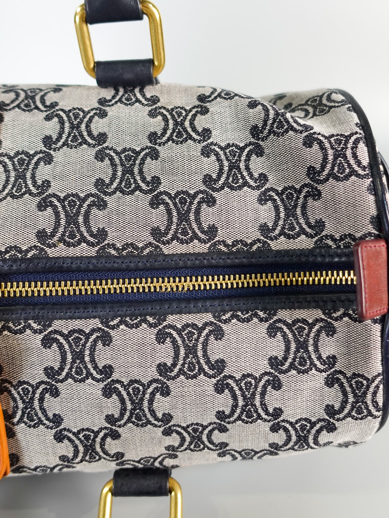 Macadam Boston Navy Blue Hand Bag | Purse Maison Luxury Bags Shop
