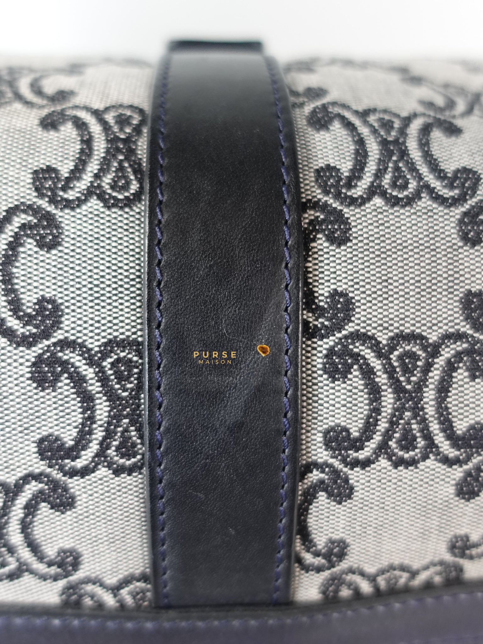 Macadam Boston Navy Blue Hand Bag | Purse Maison Luxury Bags Shop