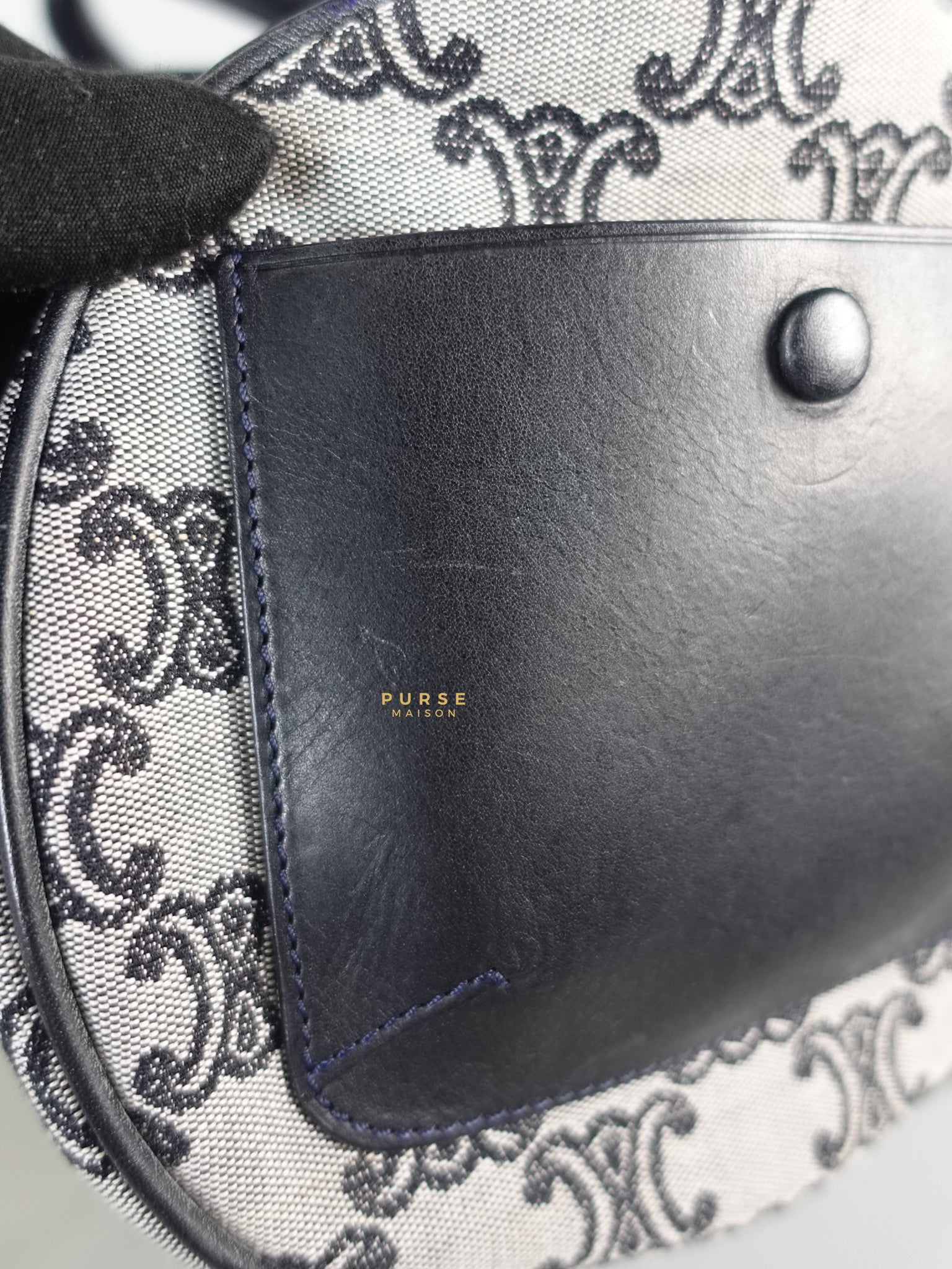 Macadam Boston Navy Blue Hand Bag | Purse Maison Luxury Bags Shop