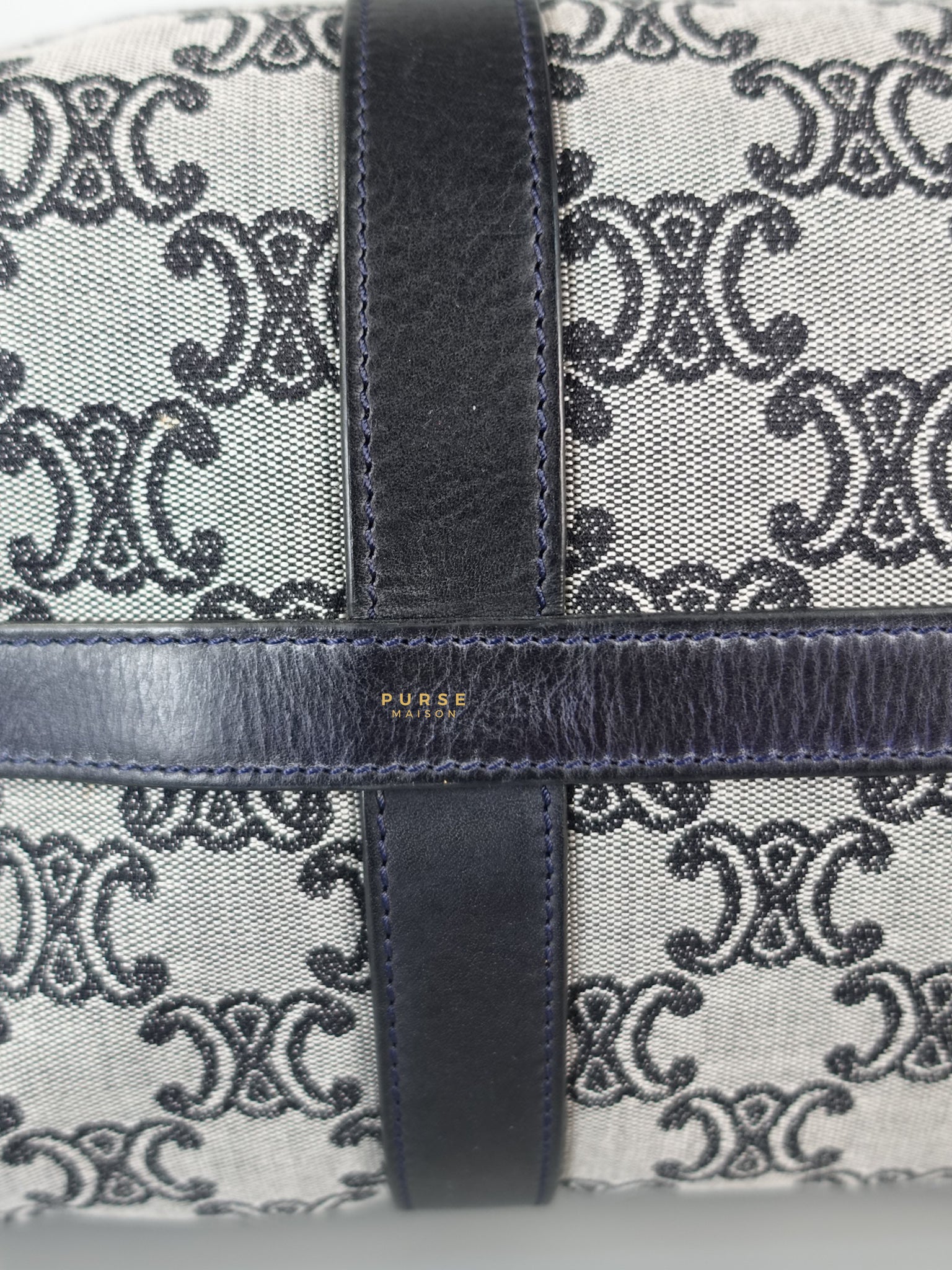 Macadam Boston Navy Blue Hand Bag | Purse Maison Luxury Bags Shop
