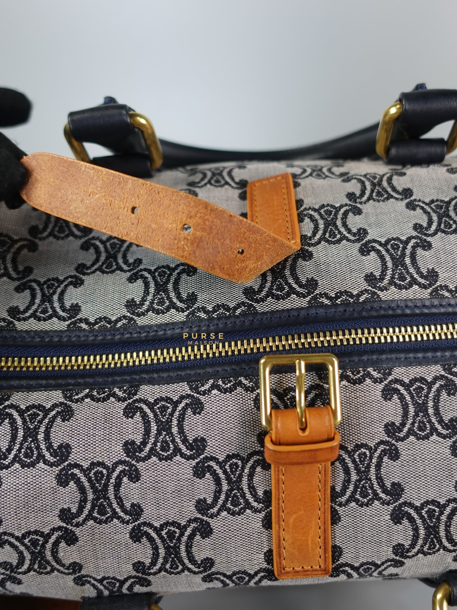 Macadam Boston Navy Blue Hand Bag | Purse Maison Luxury Bags Shop