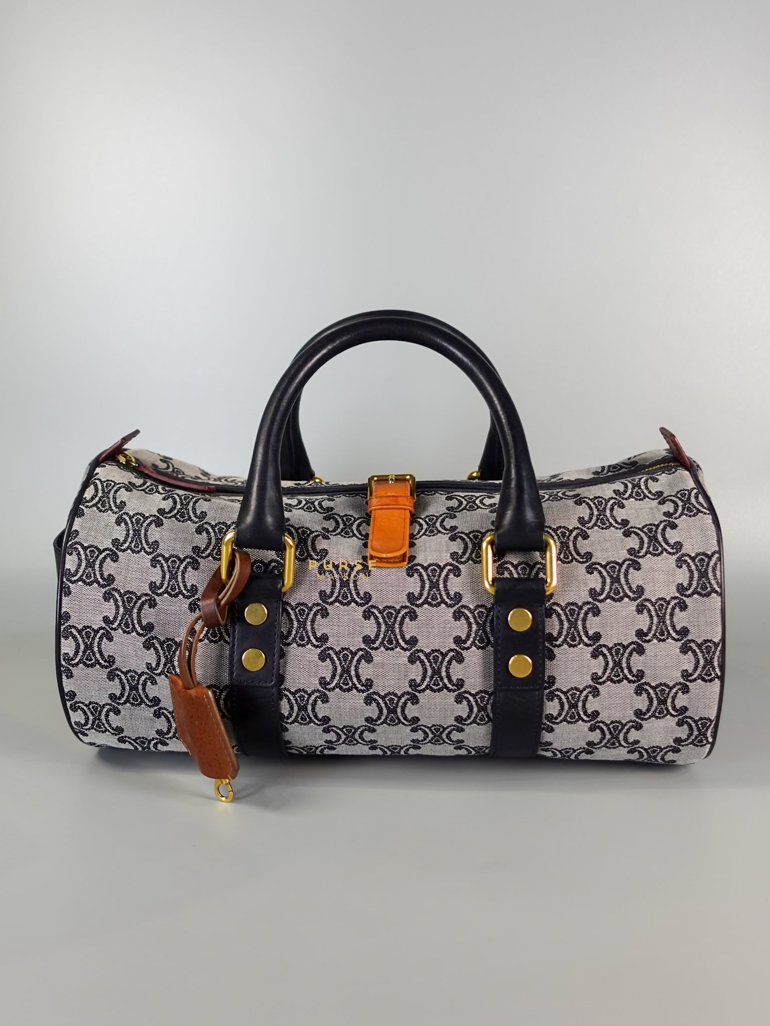 Macadam Boston Navy Blue Hand Bag | Purse Maison Luxury Bags Shop