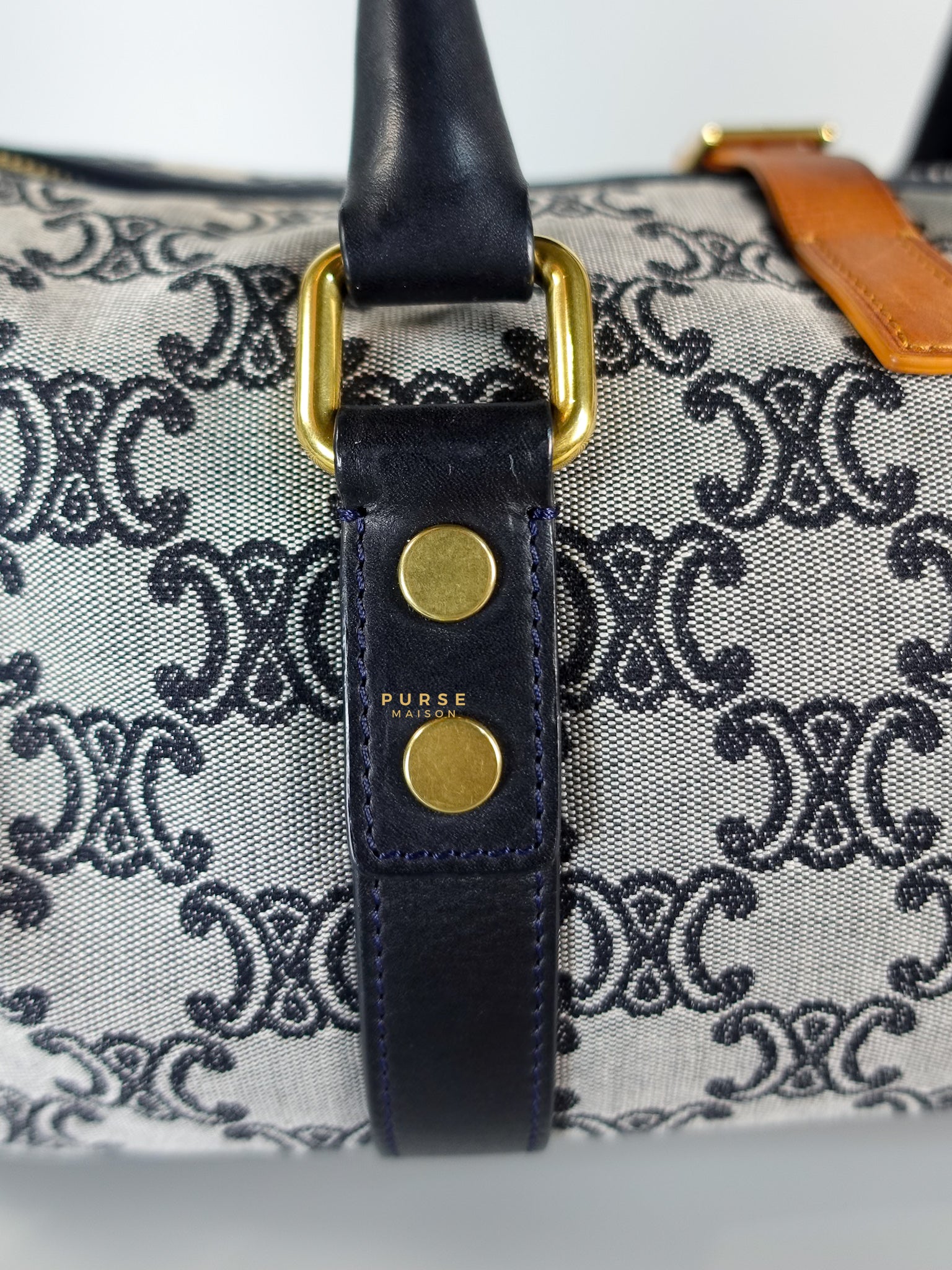 Macadam Boston Navy Blue Hand Bag | Purse Maison Luxury Bags Shop