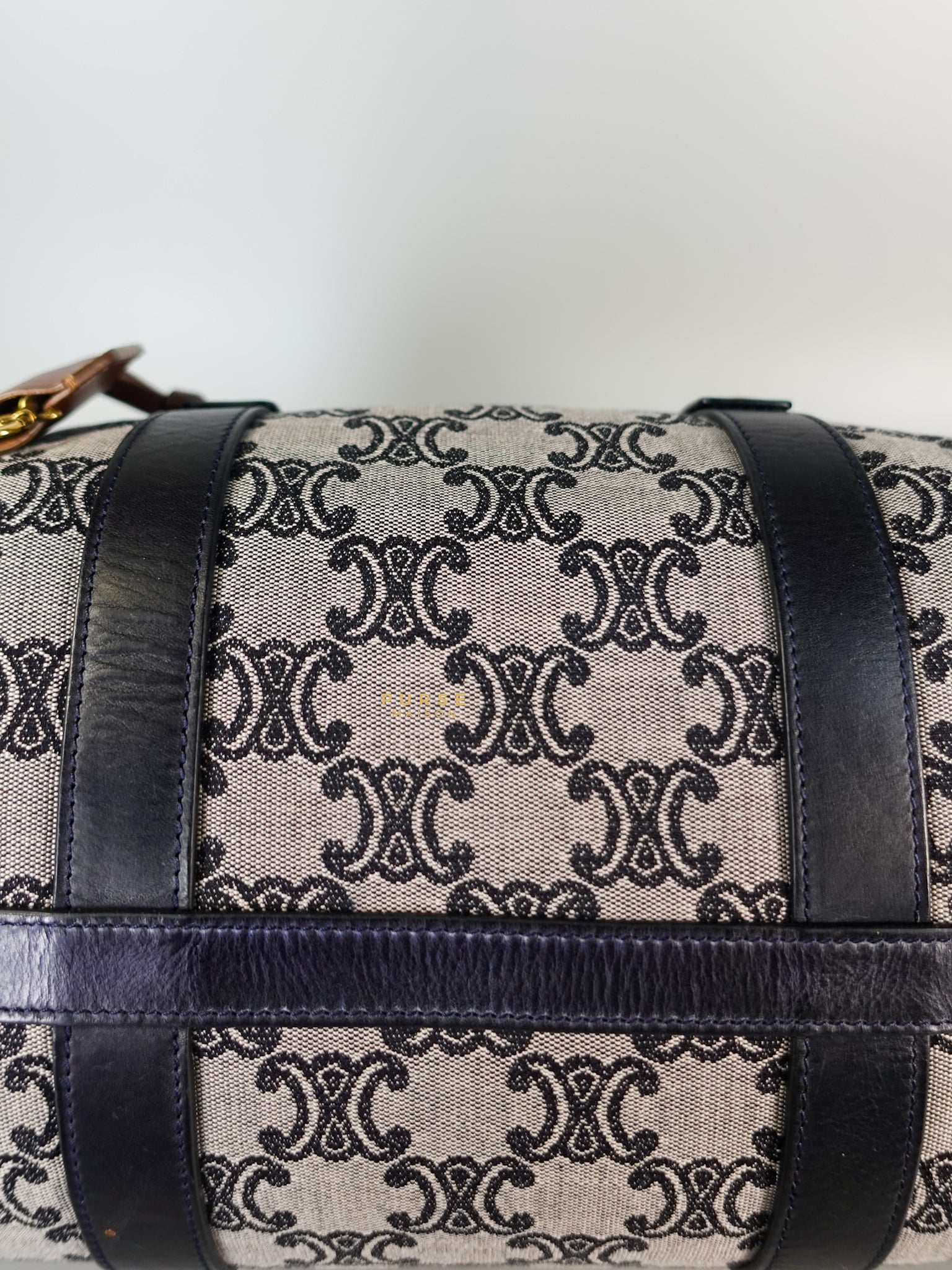 Macadam Boston Navy Blue Hand Bag | Purse Maison Luxury Bags Shop