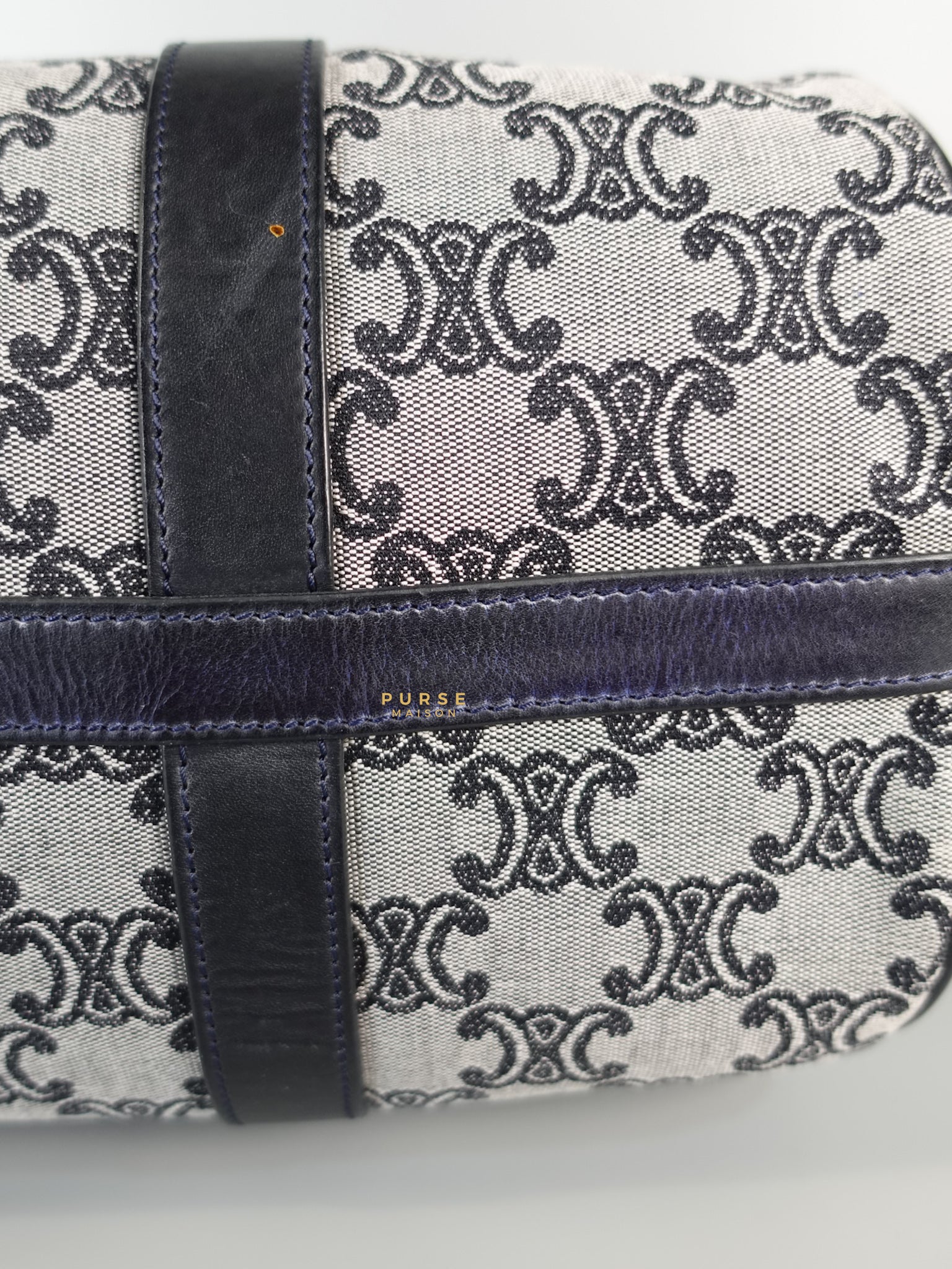 Macadam Boston Navy Blue Hand Bag | Purse Maison Luxury Bags Shop