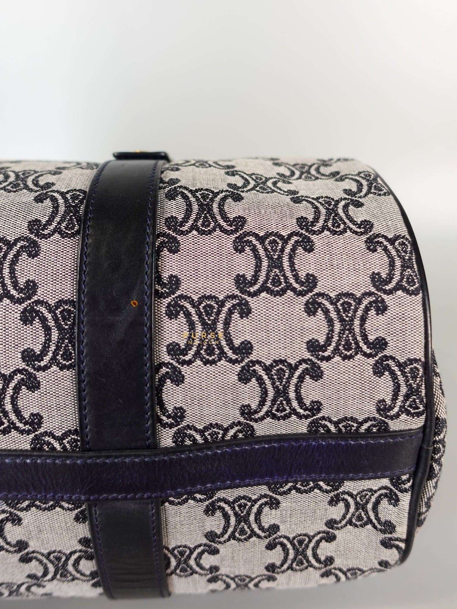 Macadam Boston Navy Blue Hand Bag | Purse Maison Luxury Bags Shop