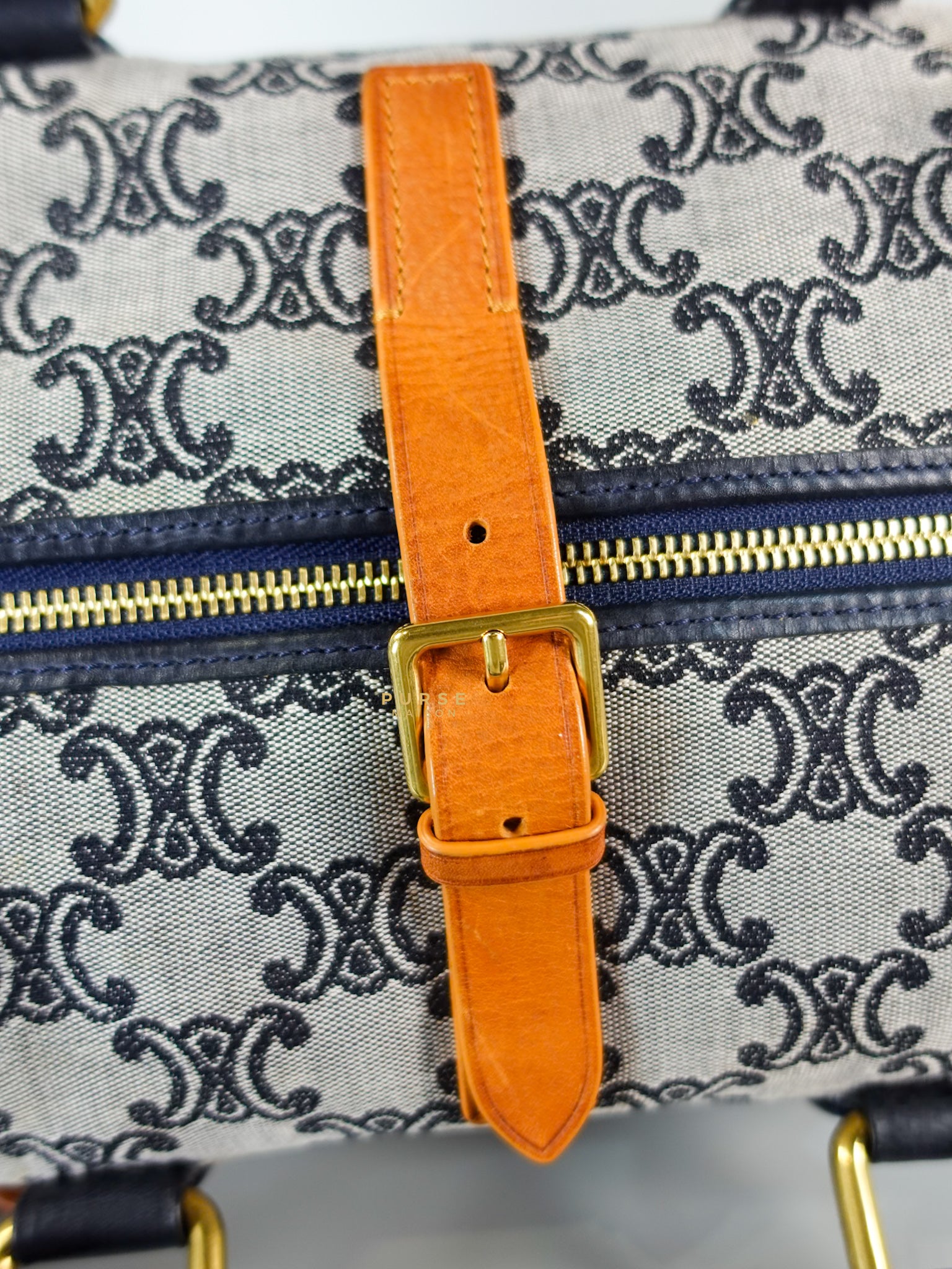 Macadam Boston Navy Blue Hand Bag | Purse Maison Luxury Bags Shop