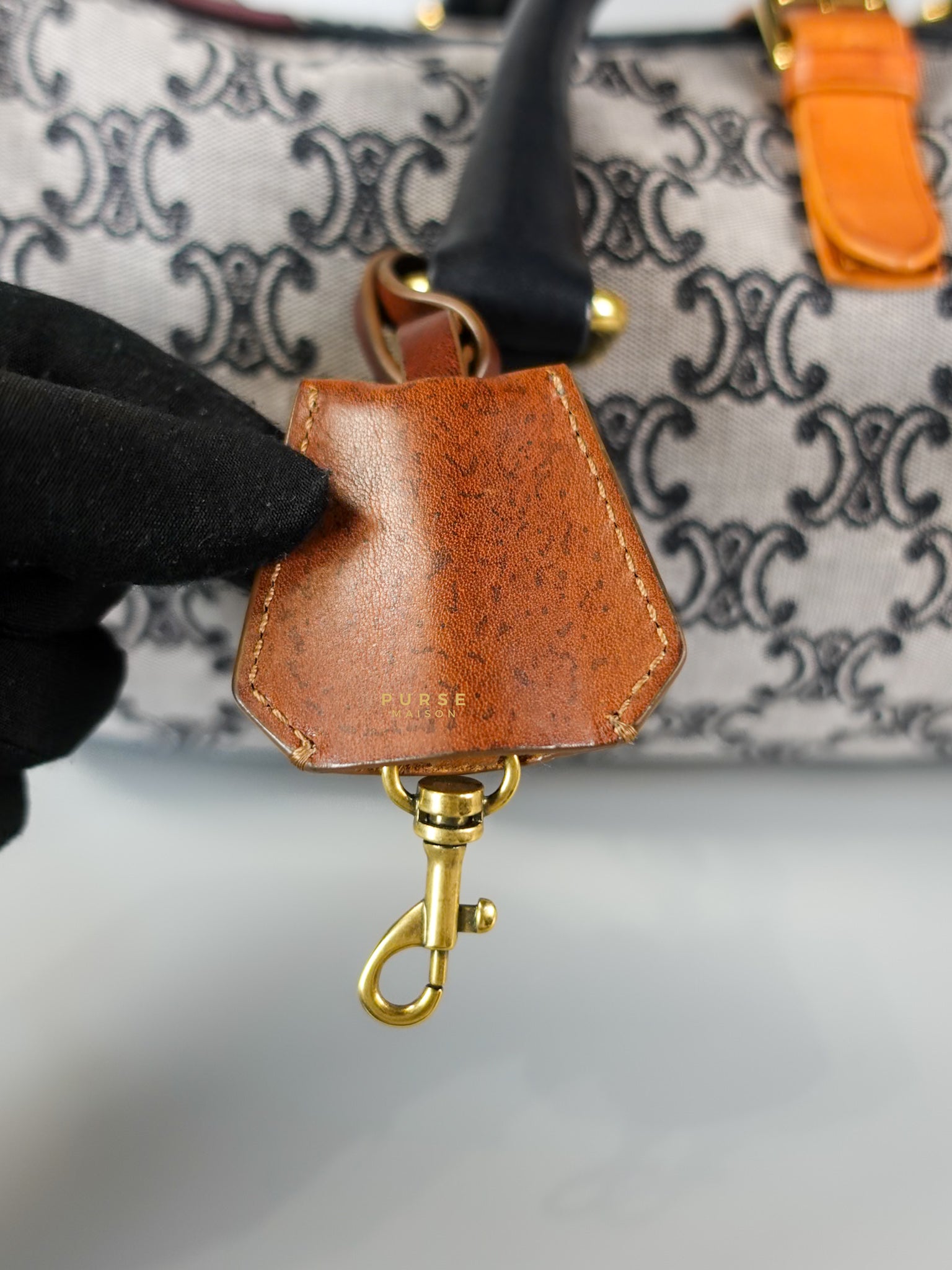 Macadam Boston Navy Blue Hand Bag | Purse Maison Luxury Bags Shop
