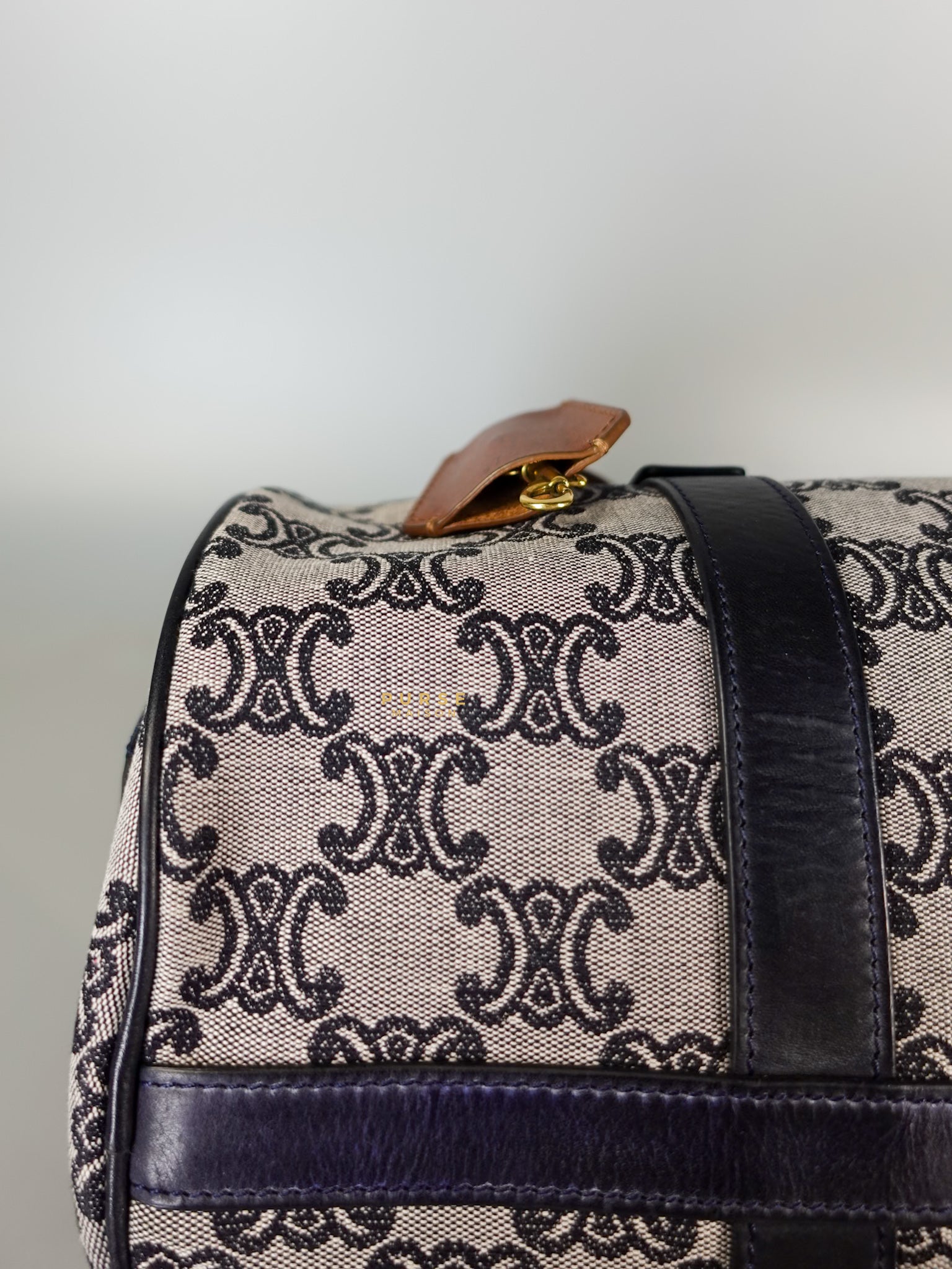 Macadam Boston Navy Blue Hand Bag | Purse Maison Luxury Bags Shop