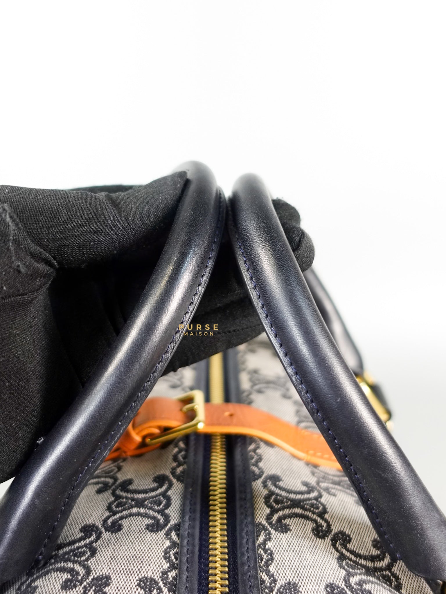Macadam Boston Navy Blue Hand Bag | Purse Maison Luxury Bags Shop