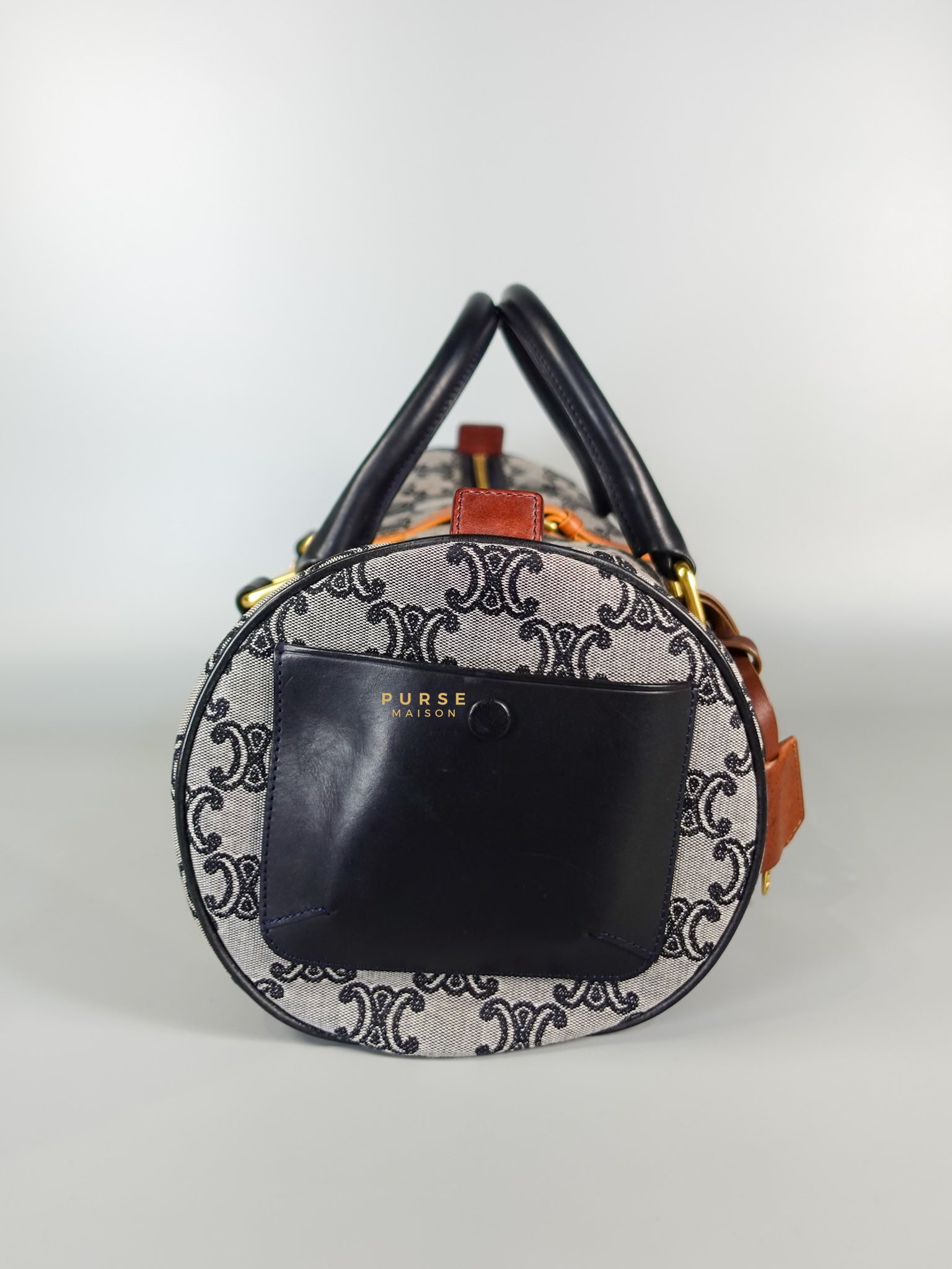 Macadam Boston Navy Blue Hand Bag | Purse Maison Luxury Bags Shop