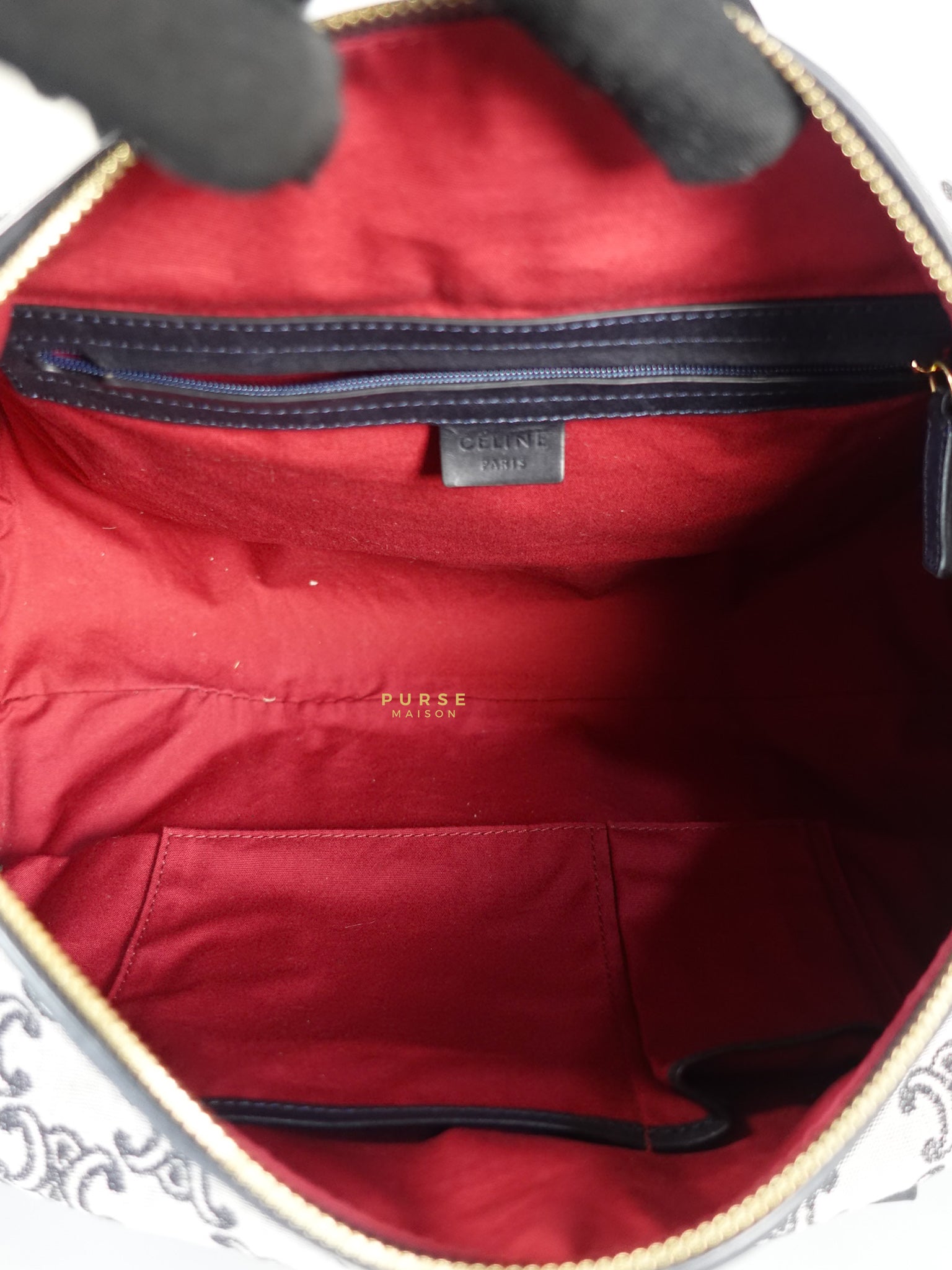 Macadam Boston Navy Blue Hand Bag | Purse Maison Luxury Bags Shop