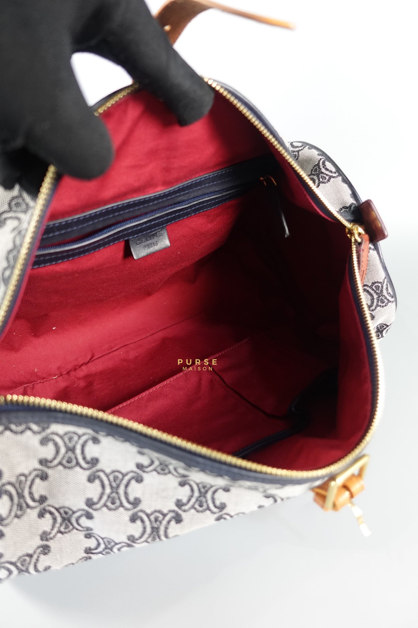 Macadam Boston Navy Blue Hand Bag | Purse Maison Luxury Bags Shop